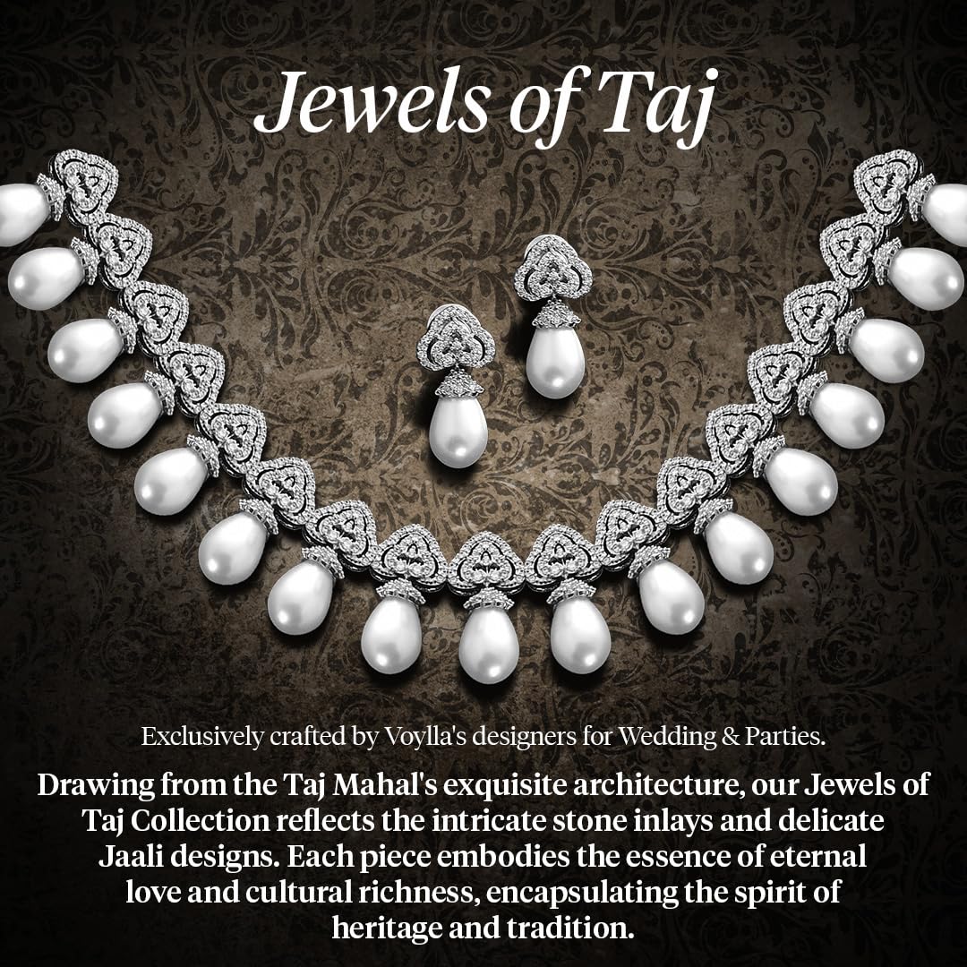 VOYLLA Taj Mehr Necklace Set For Women|Womens Jewellery Set|Gift For Women|Womens Gift|Gift For Her|