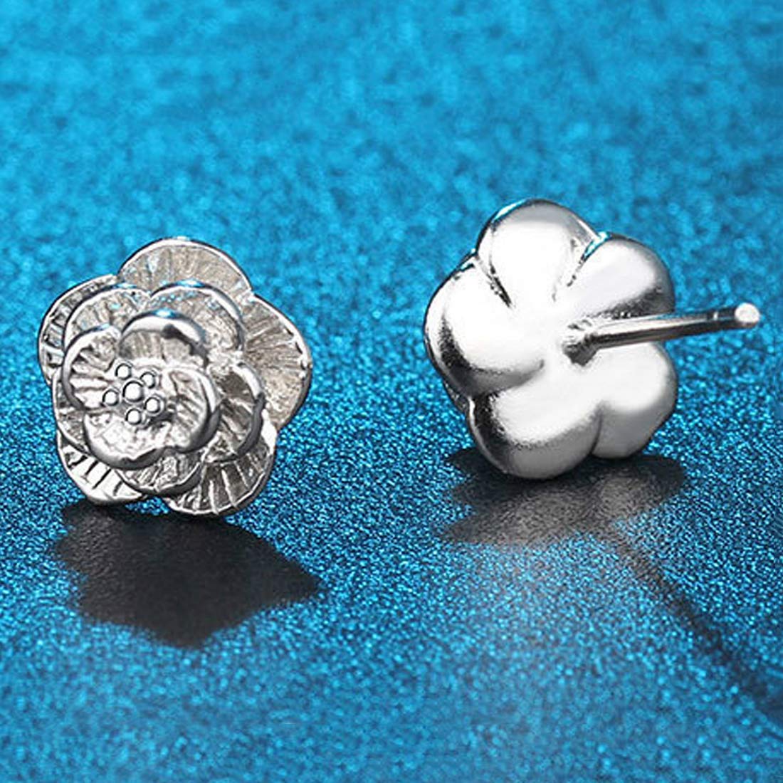 Peora Fashion Silver Plated Alloy Stud Earrings for Women, Silver