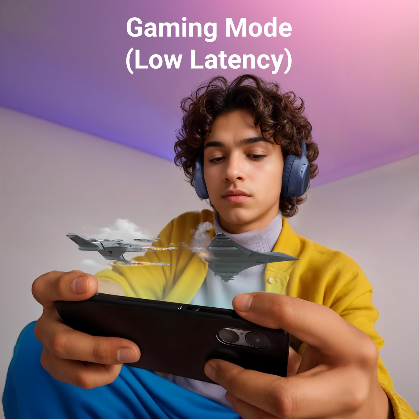 ZEBRONICS Thunder Max Bluetooth Over Ear Headphone with 120*Hrs Playback, 3 EQ Modes, 40mm Bass Driver, Fast Charging, ENC, Gaming Mode, Dual Pairing, BT v5.4, AUX, Metallic Finish (Purple)