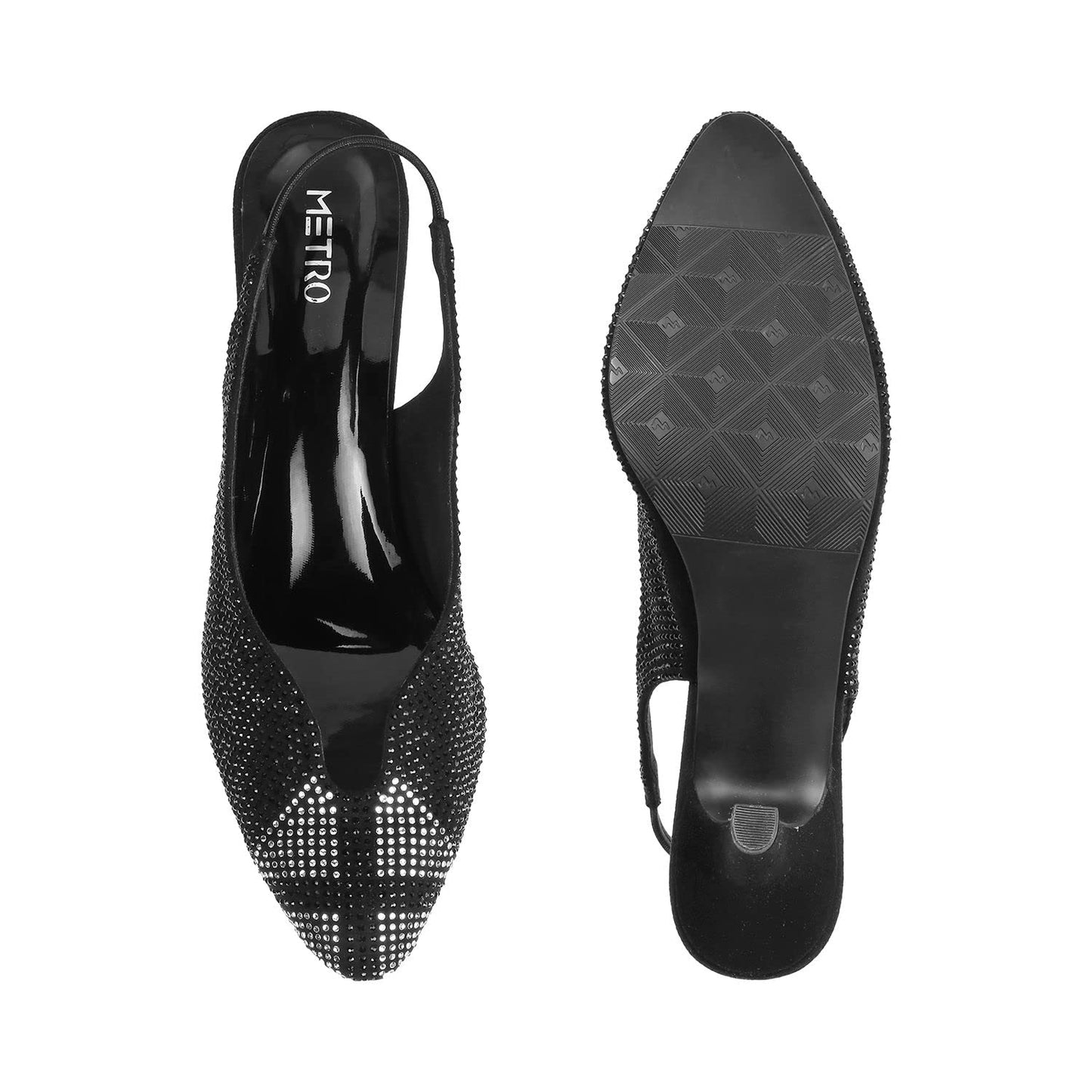 Metro Womens Synthetic Black Sandals - SaumyasStore
