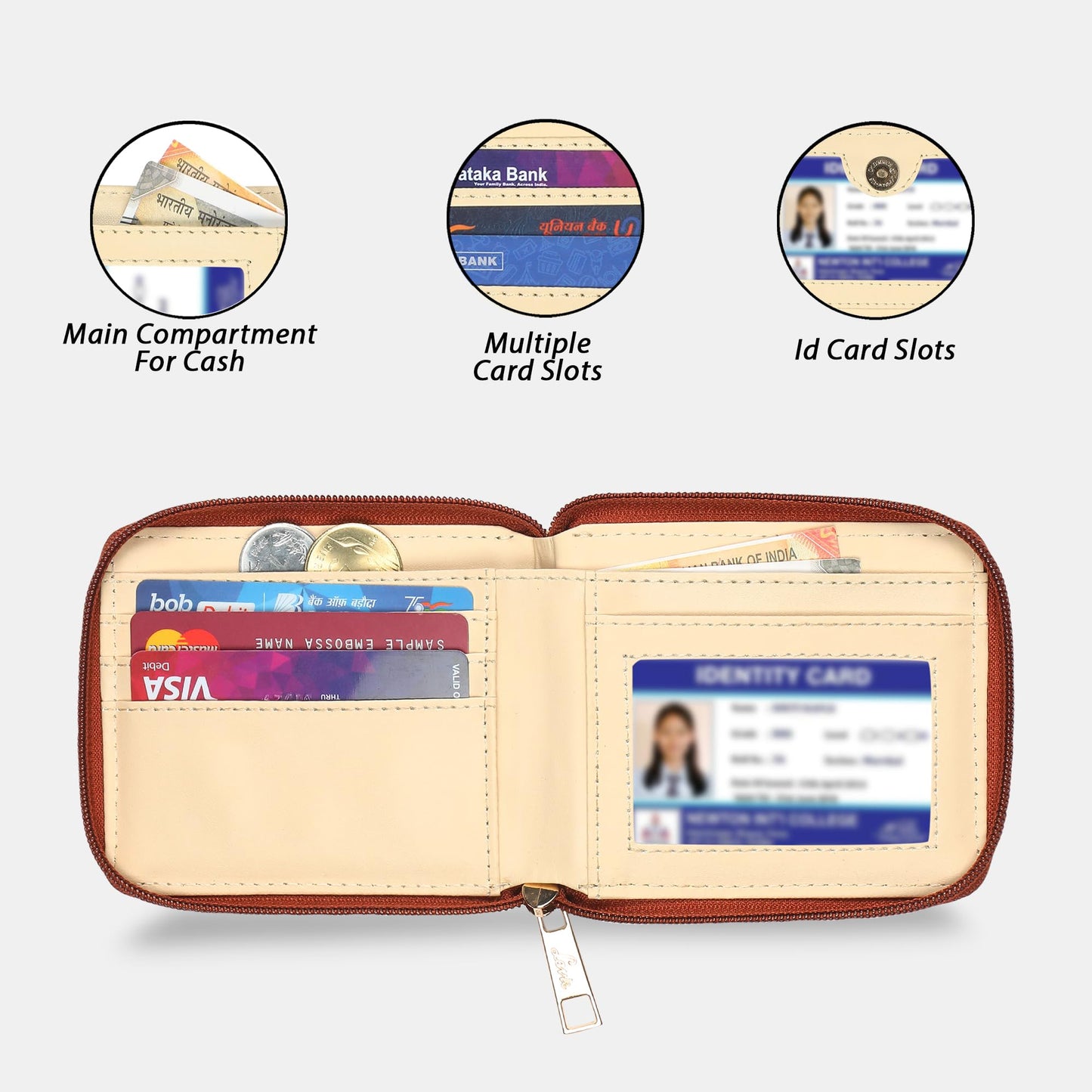 Lavie Women's Sacy Monogram LL Print Small Zip around Wallet | Ladies Purse Handbags