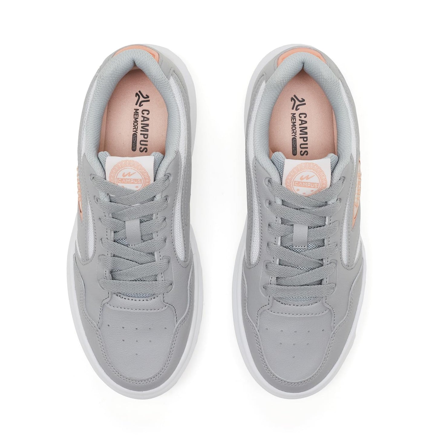 Campus Women's Mighty L.Gry/WHT Sneakers - 6UK/India 1 Pair