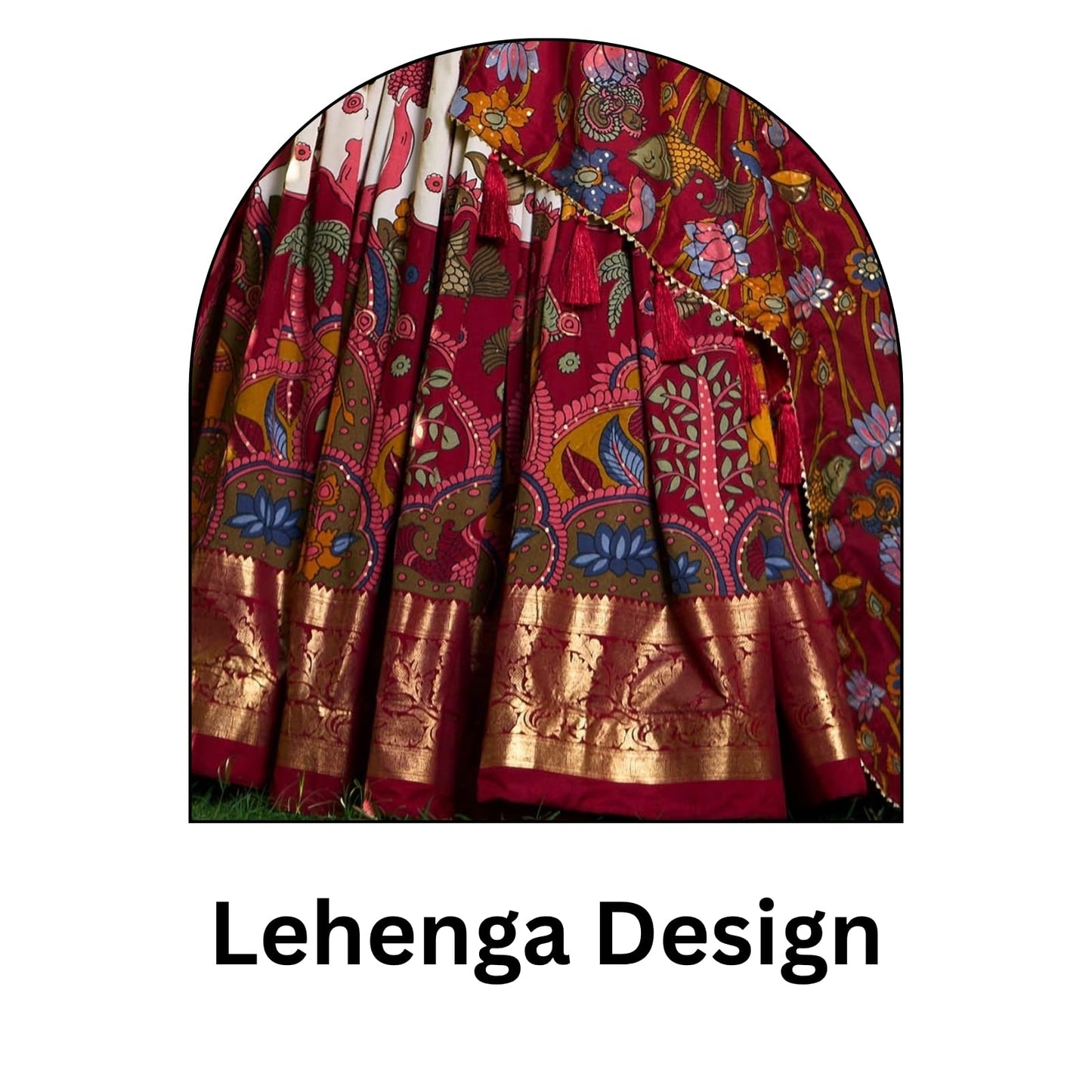 LooknBook Art Women Silk Unstitched Lehenga Choli (ARD1219OWT_Off White_Free Size)