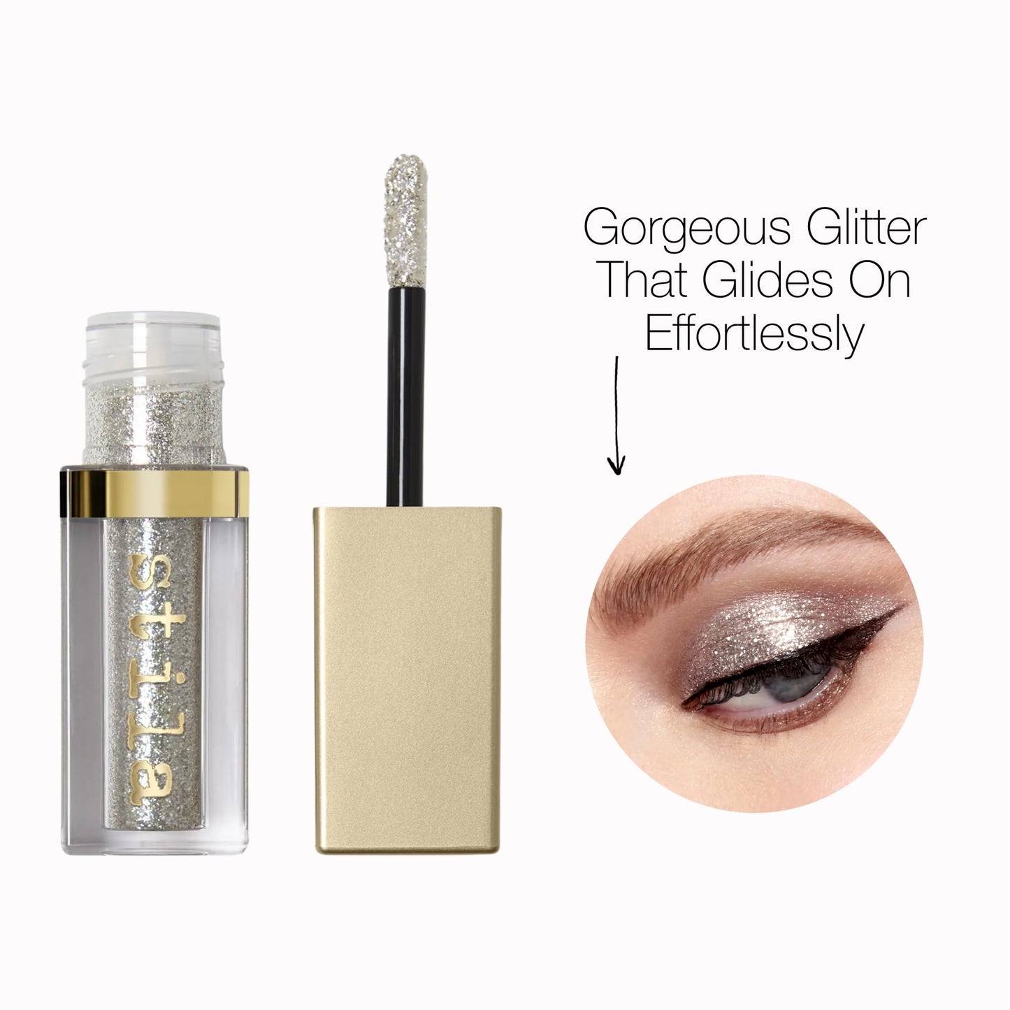 Stila Cosmetics Glitter & Glow Eye Shadow – Diamond Dust | Lightweight, Water-Infused Formula with Pearl & Glitter for Maximum Sparkle, Smooth Application & Minimal Fallout
