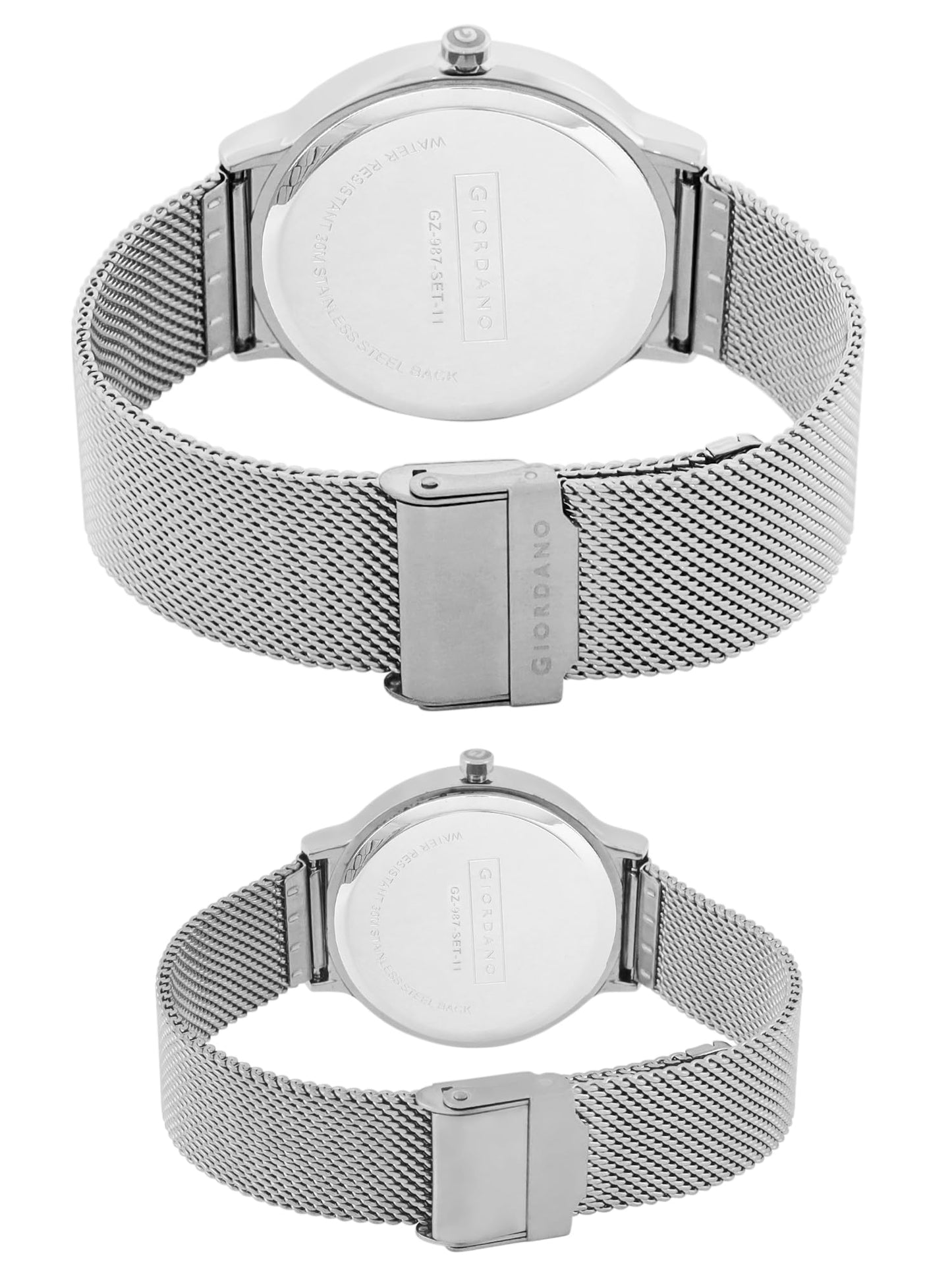 Giordano Analog Stylish Pair Wrist Watch for Couples Water Resistant Fashion Watch Round Shape with 2 Hand Mechanism to Compliment Your Look/Ideal Gift for Men & Women - GZ-987-SET
