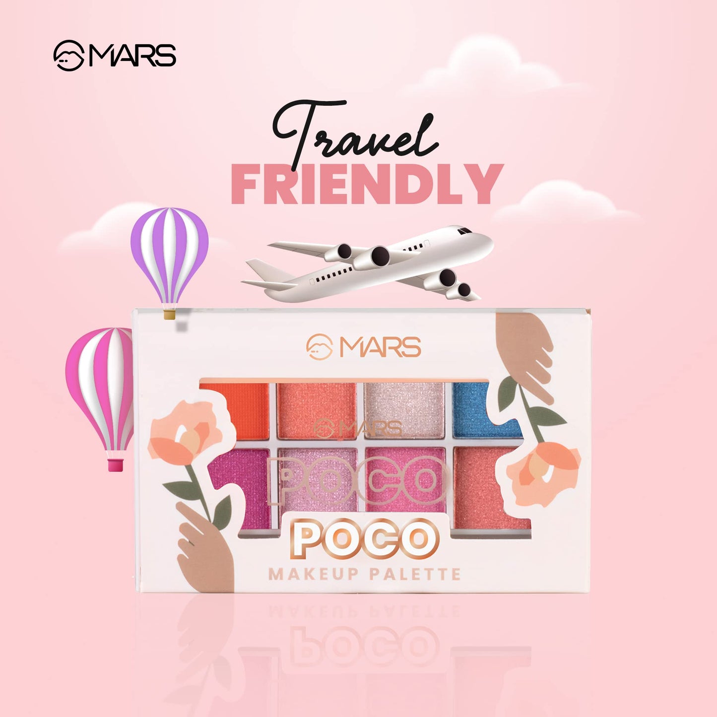 MARS Poco Face Makeup and eyeshadow Palette with Slider Case | Free Applicator | Long Wearing | Highly Pigmented and Easy to Blend 21 Shades (20g) (03-Multicolor)