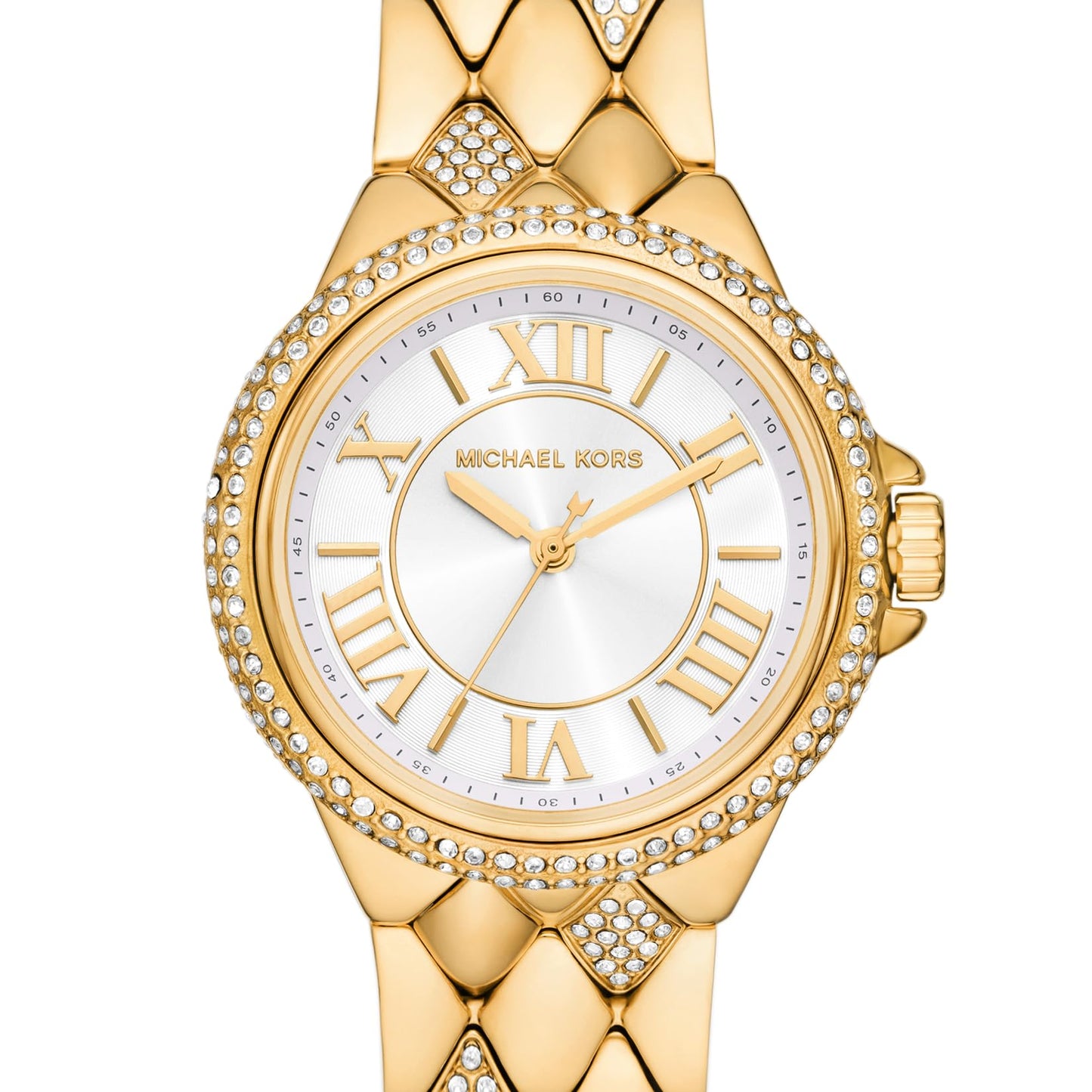Michael Kors Stainless Steel Analog White Dial Women Watch-Mk4801, Gold Band