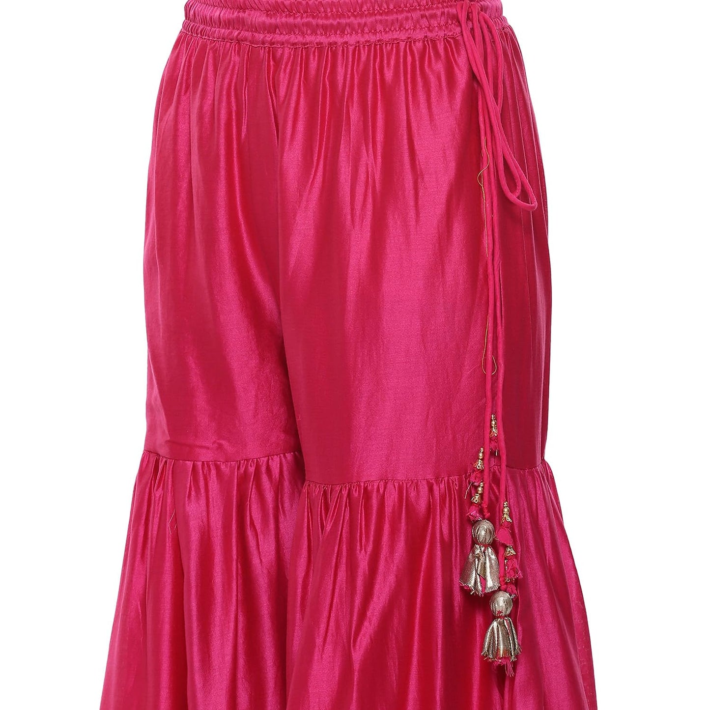 BIBA Women Viscose Embroidery Straight Salwar Kurta Dupatta(Skdkinari8925_Fuchsia_38), Purple