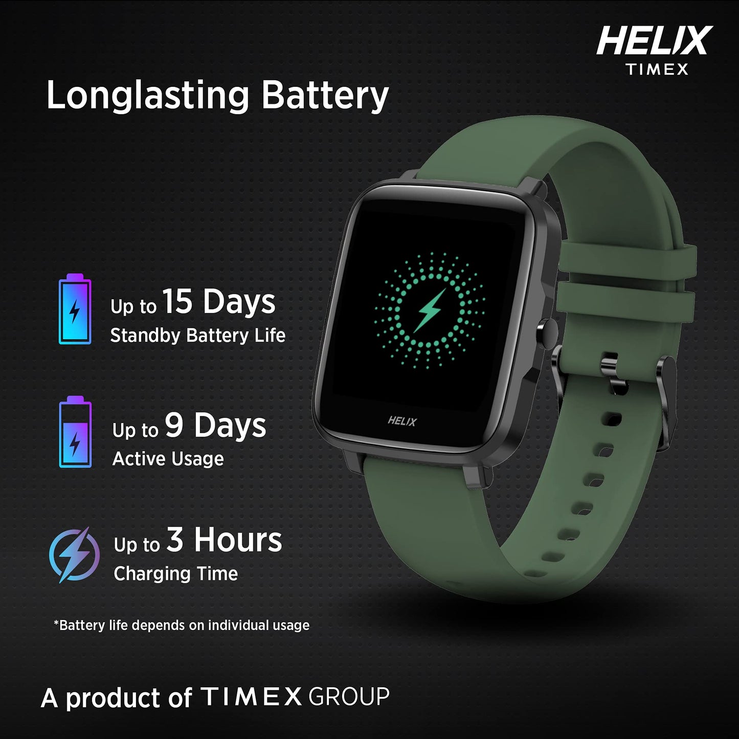 Helix Smart Watch Digital Black Dial Unisex-Adult Watch-TW0HXW203T