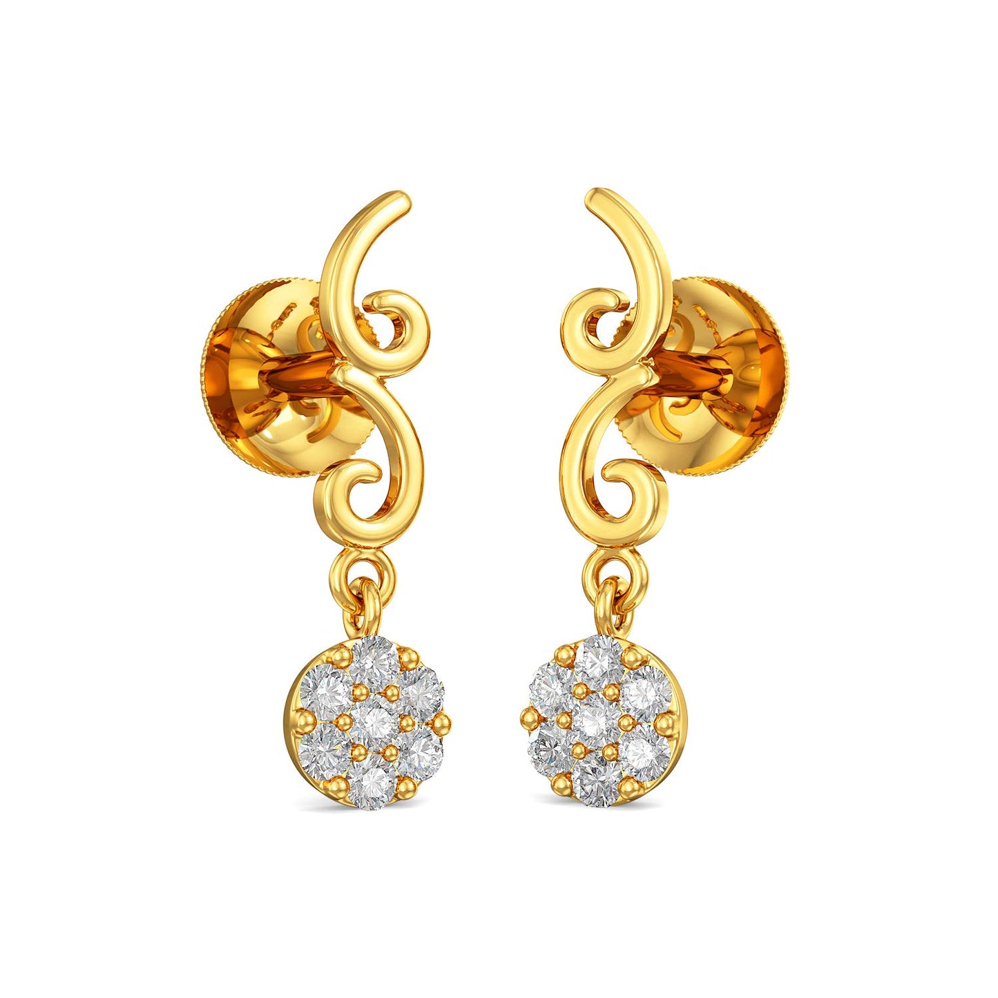 Joyalukkas Impress Collection 22k Yellow Gold Stud Earrings for Women