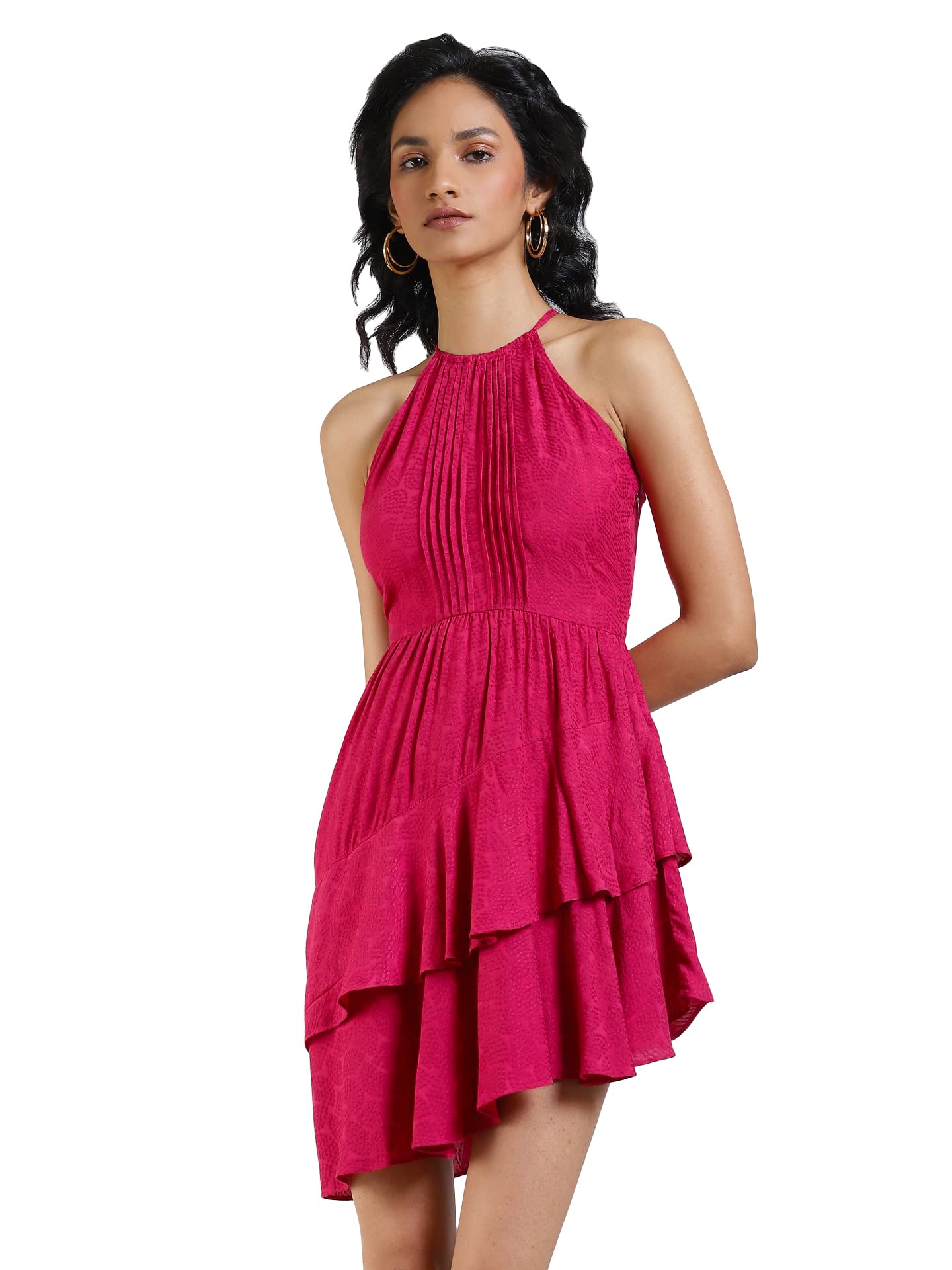 Label RITU KUMAR Women's Knee Length Dress SDRCVJ03N29327165-PLUM-XS Pink