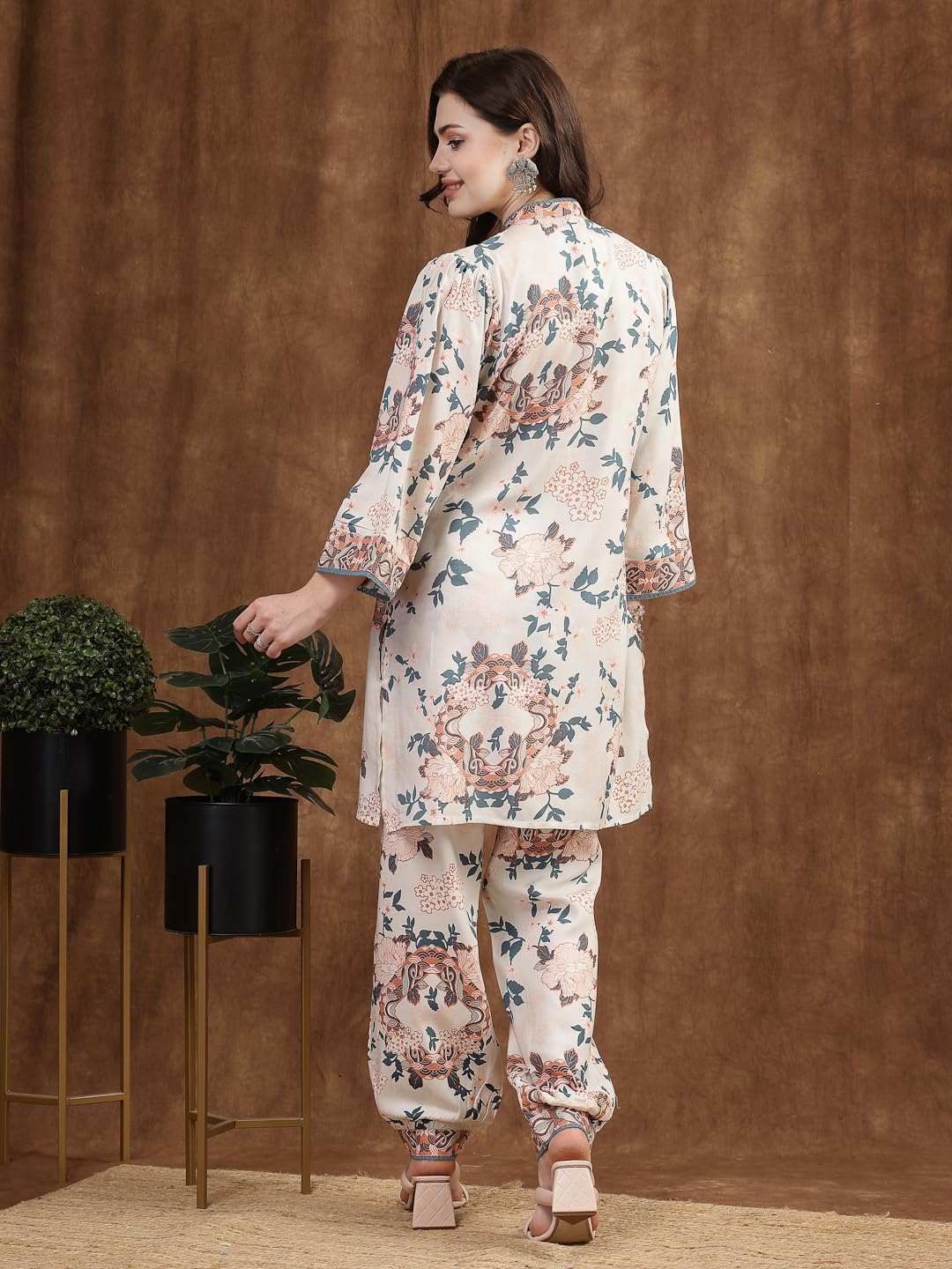 Nayam By Lakshita Floral Printed Tunic and Palazzo Co-ord Set for Women