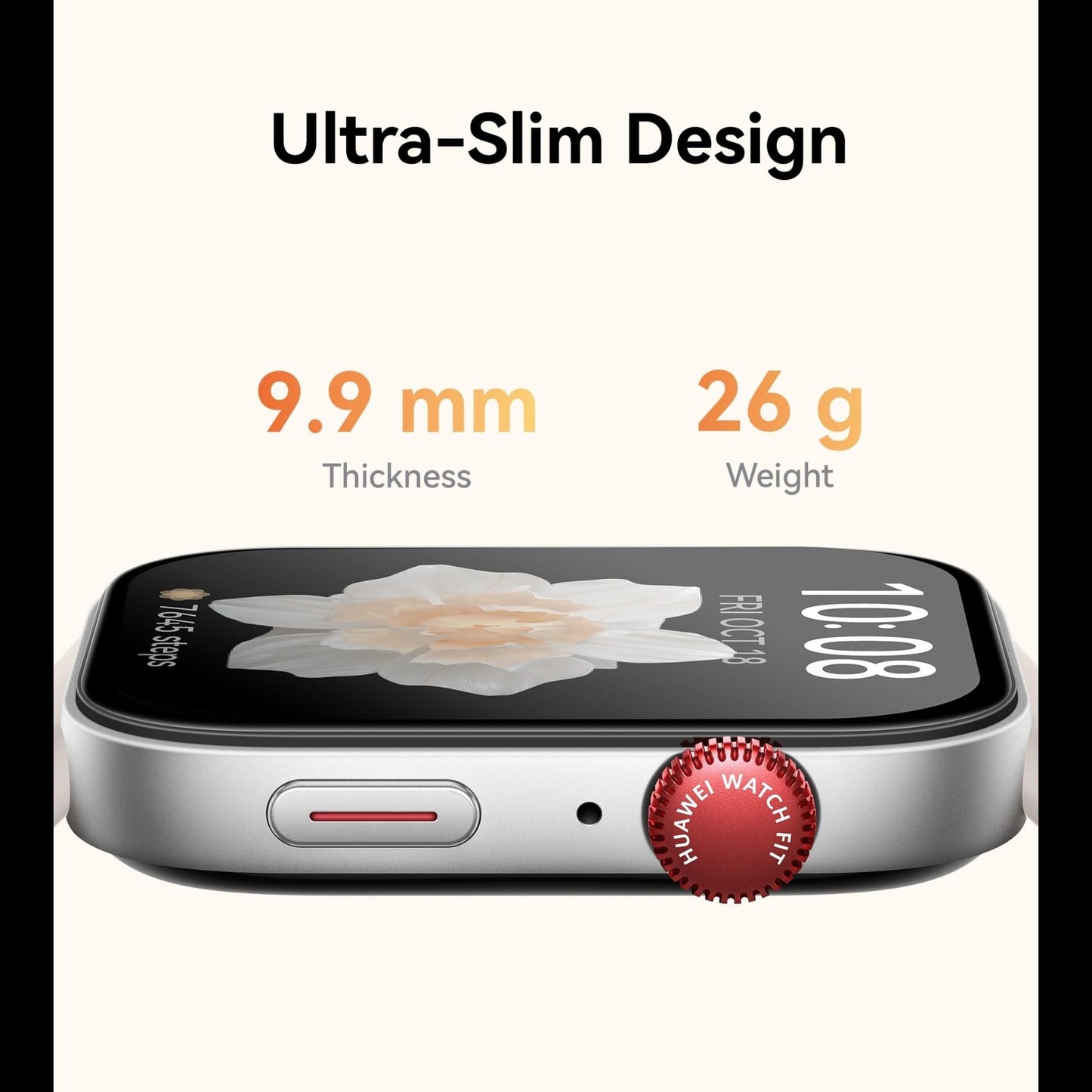 Huawei Watch FIT 3, 1.82" AMOLED Display, Ultra-Slim Design, All-Round Fitness Management, Comprehensive Health Management, Durable Battery Life, Compatible with iOS & Android, (Space Grey)