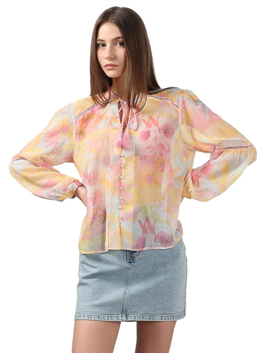 VERO MODA Women's Regular Fit Yellow Top