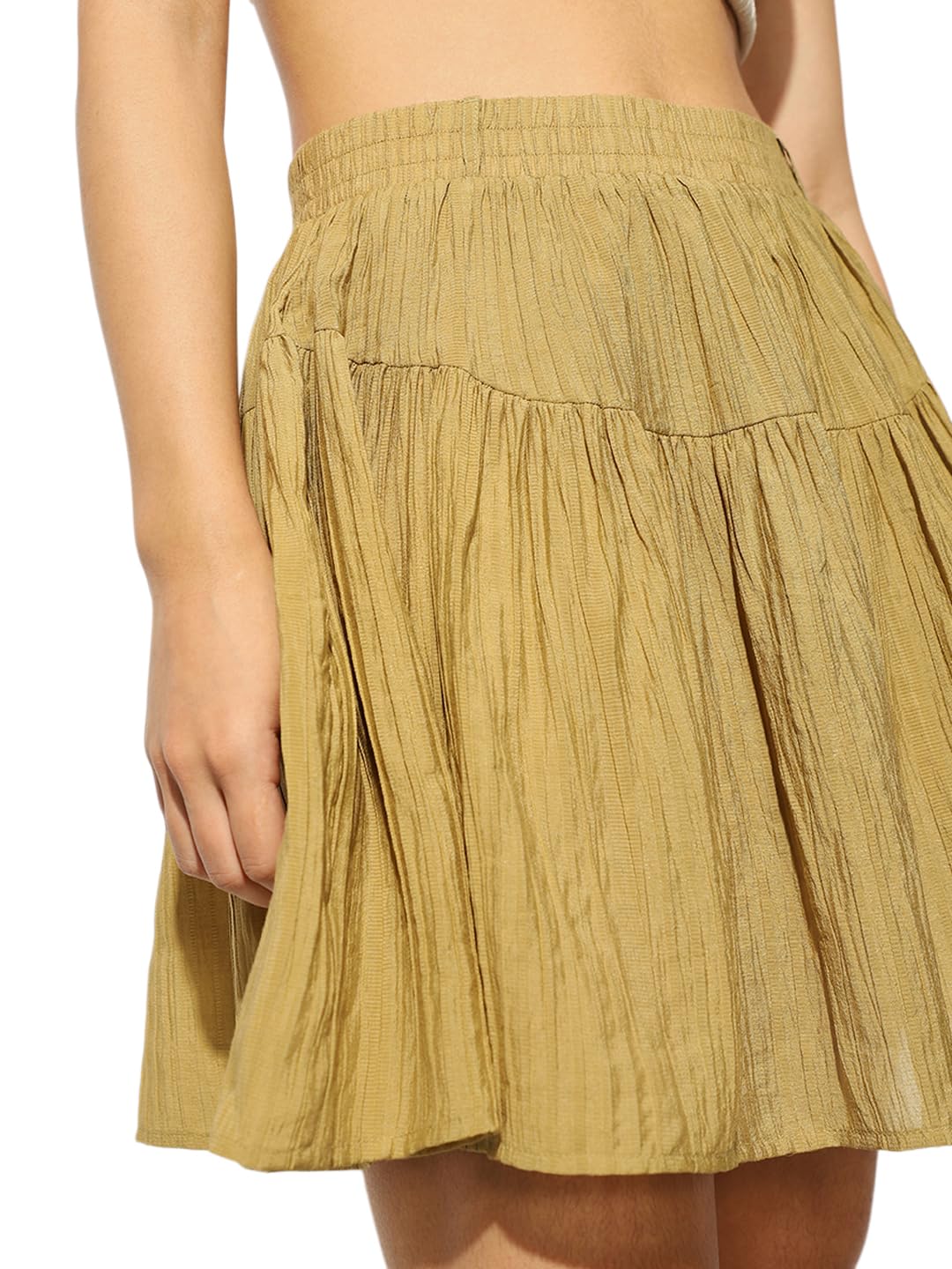 ONLY Flared High-Rise Khaki Skirt