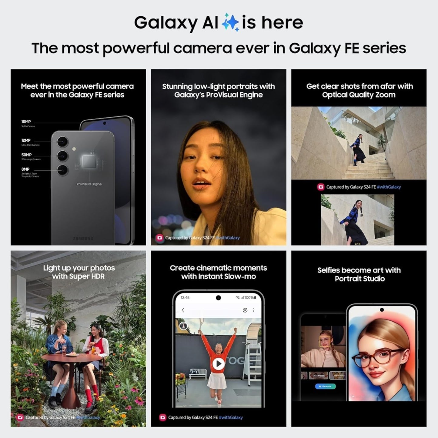 Samsung Galaxy S24 FE 5G (Mint, 8GB RAM+ 256GB Storage) | Exynos 2400e Processor | Dynamic AMOLED Display | Dual Nano-SIM | 4700mAh Battery