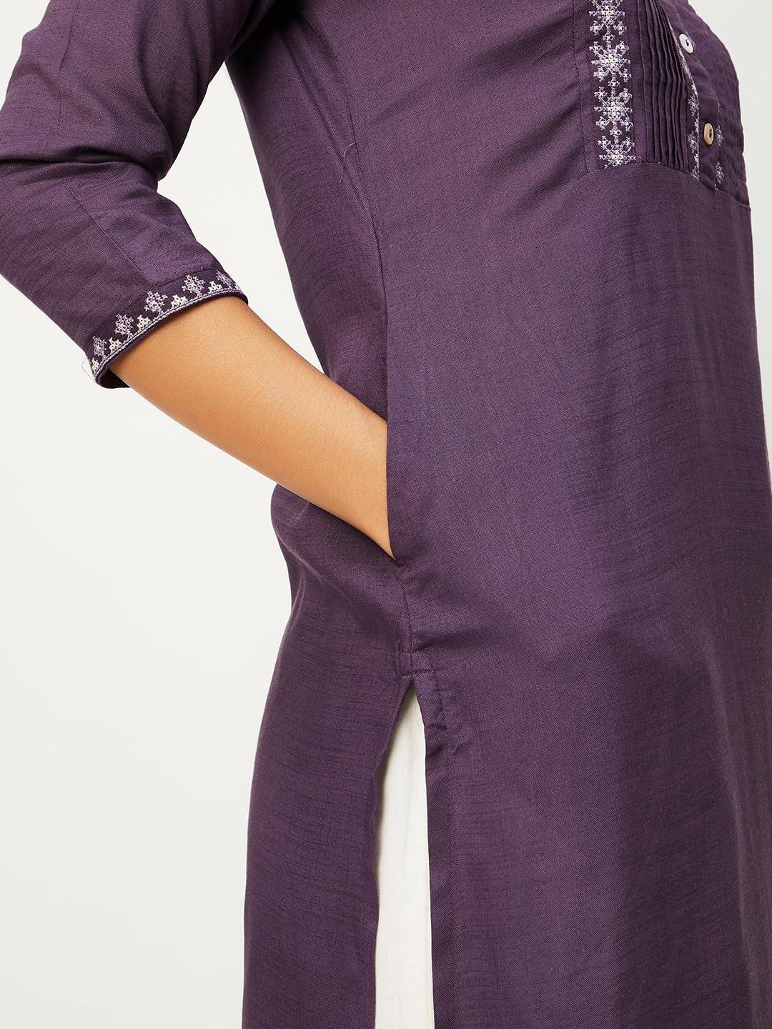 Max Women's Rayon Straight Shirt (WWSU31006PURPLE_Purple