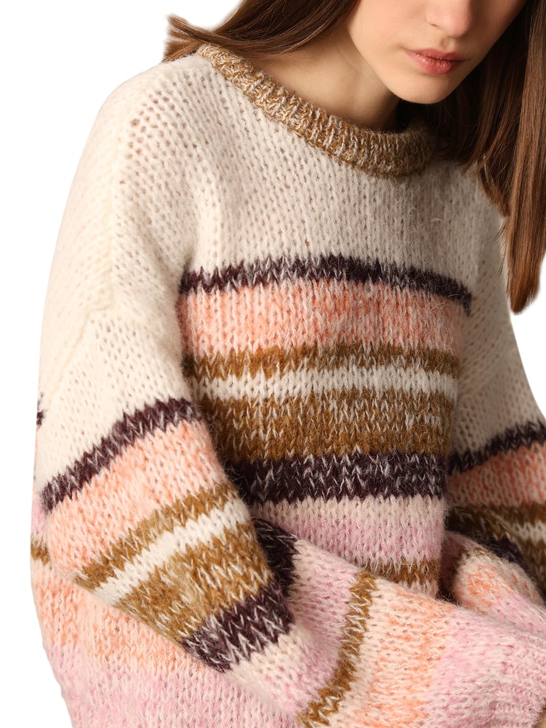 ONLY Women's Regular Fit Multicolor Sweater