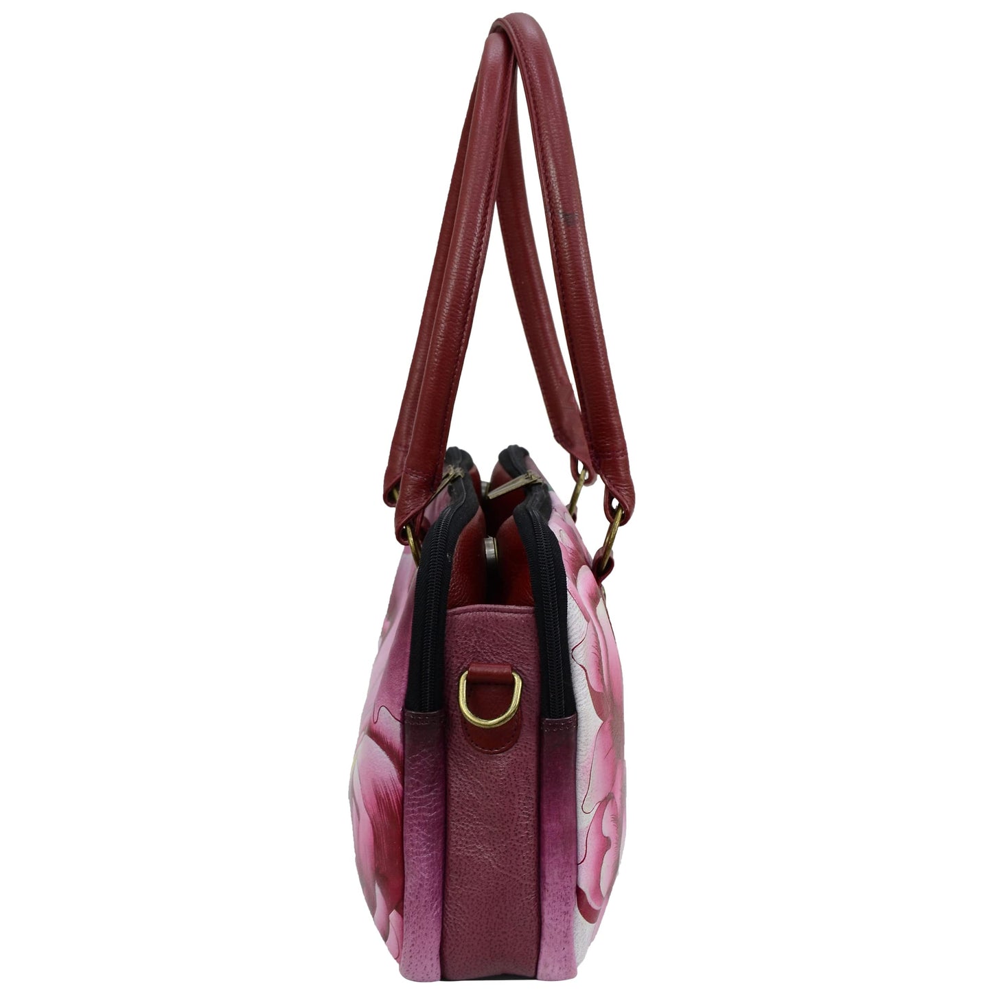 Anna by Anuschka Satchel Handbag-Leather, Precious Peony