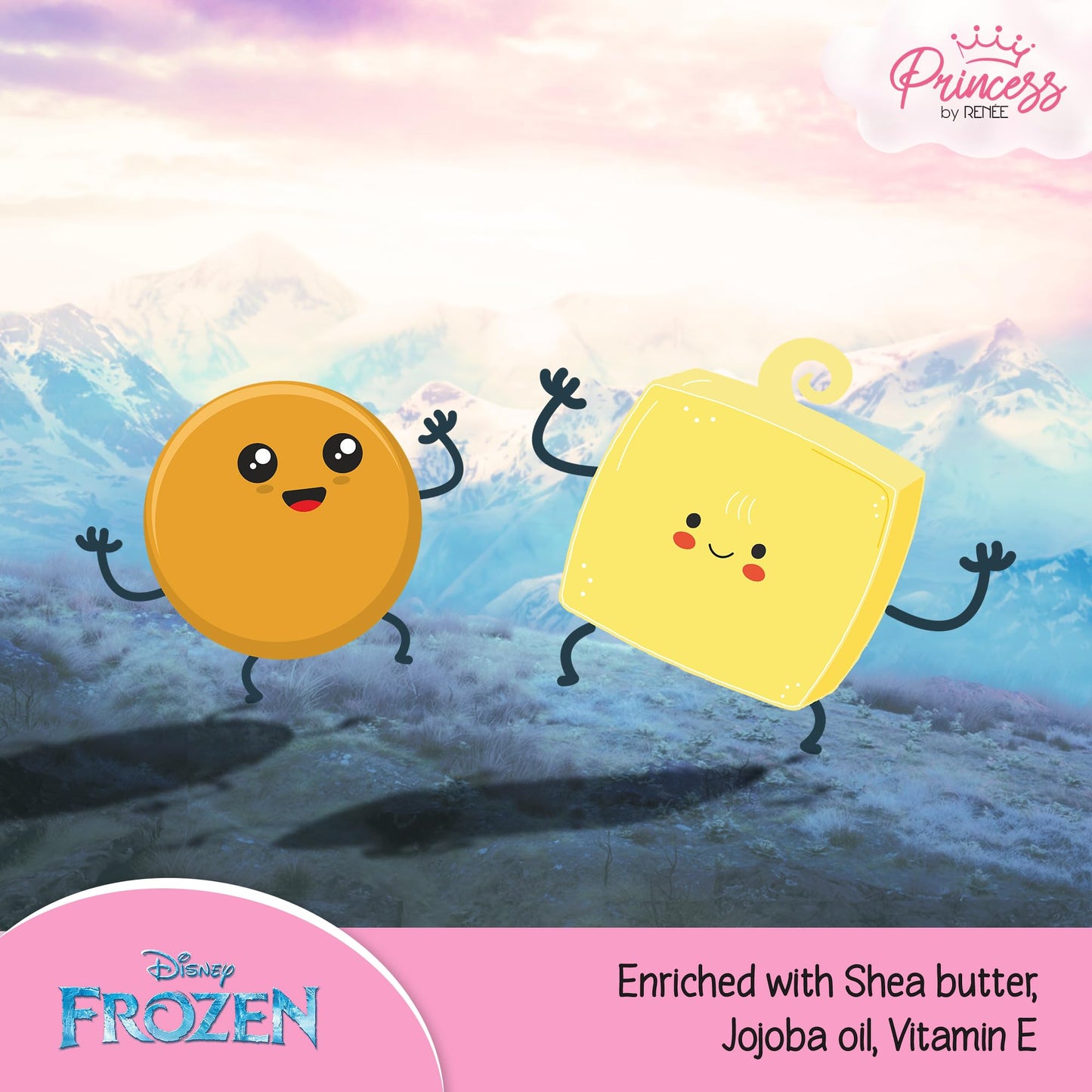 RENEE Disney Frozen Princess By Candy 3-In-1 Tinted Matte Lipstick Elsa For Pre-Teen Girls - 3 Versatile Shades In One Stick With No Parabens - Dermatologically Tested, Peta Certified 4.5G