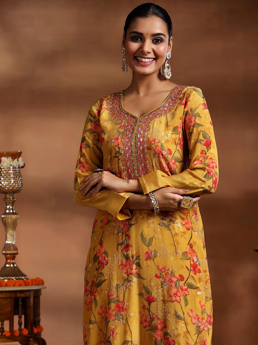 Libas Women's Silk Chiffon Kurta Set (270630R