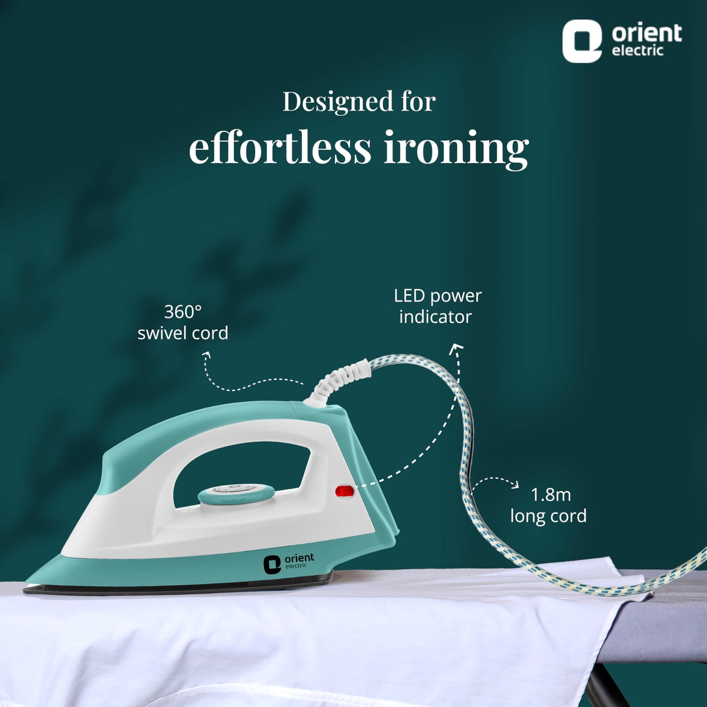 Orient Electric Fabrijoy 1000 Watt Dry Iron for clothes with Weilburger Non Stick Soleplate coating | 5 level safety| 2 Years Replacement Warranty by Orient