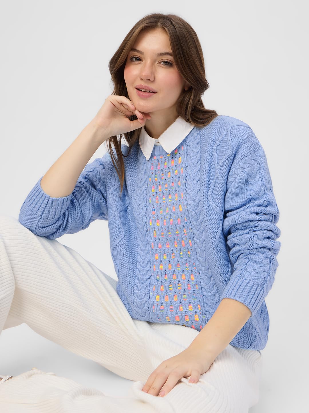 The Souled Store Cable Knit Sweater : Juliet Women and Girls Oversized Sweater