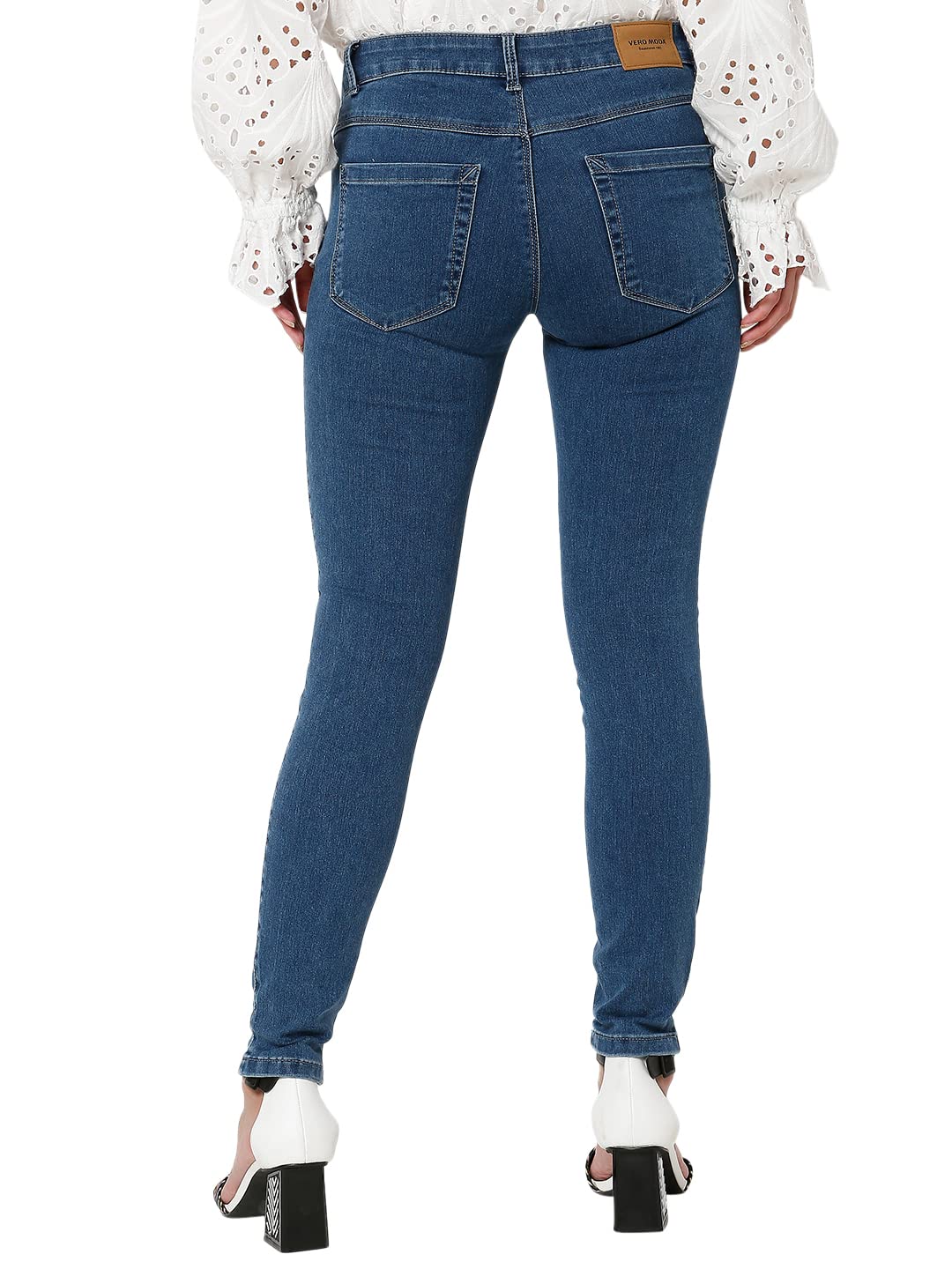 VERO MODA Regular Fit Jeans(102455302_Medium Blue Denim_26)