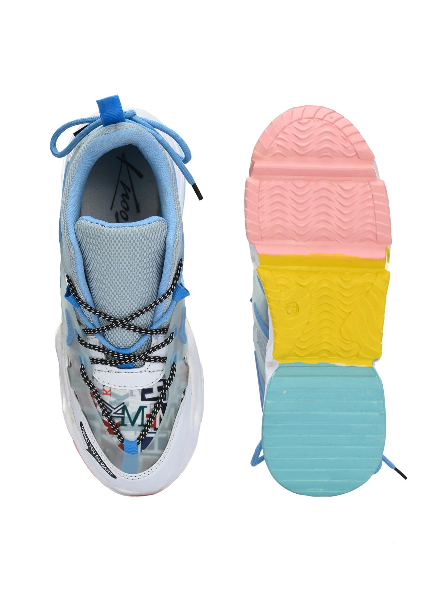 KNOOS Blue Synthetic Leather Walking Ankle Casual Shoes for Women and Girls - 6 UK