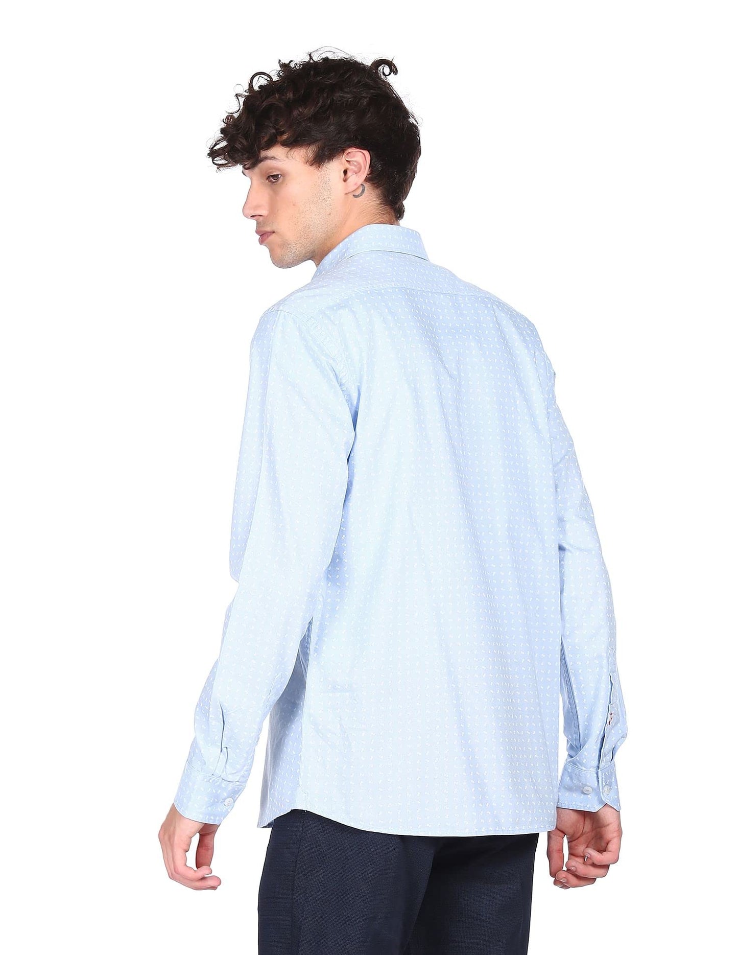 Arrow Men's Slim Shirt (ASACSH4014_Light Blue 38)