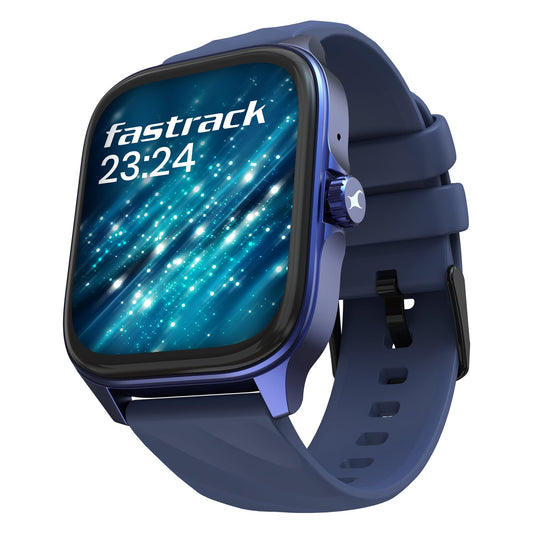 Fastrack Astor FS1 Pro Smart Watch, 1.97" AMOLED Display, Bluetooth Calling, 100+ Sports Modes, SpO2 & Heart Rate Monitoring, Women's Health, IP68, Up to 5 Days Battery, Functional Crown (Blue)