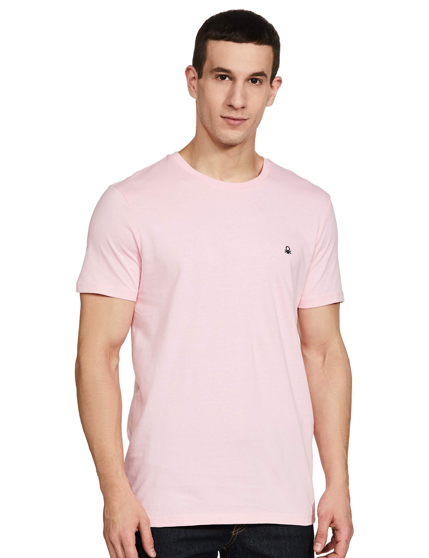 United Colors of Benetton Men's Slim T-Shirt (3099J7105I913_Pink L)
