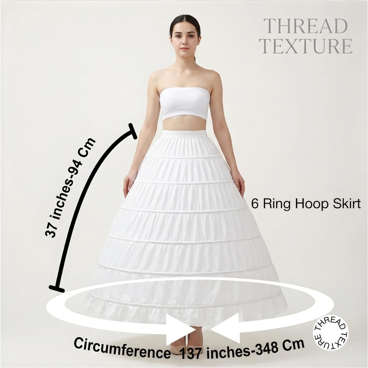 ThreadTexture Women's Luxury Off-the-Shoulder Beaded Wedding Dress Crystal Corset High Slit Bridal Gown (in, Alpha, XS, Regular, White, Designer Shivay)