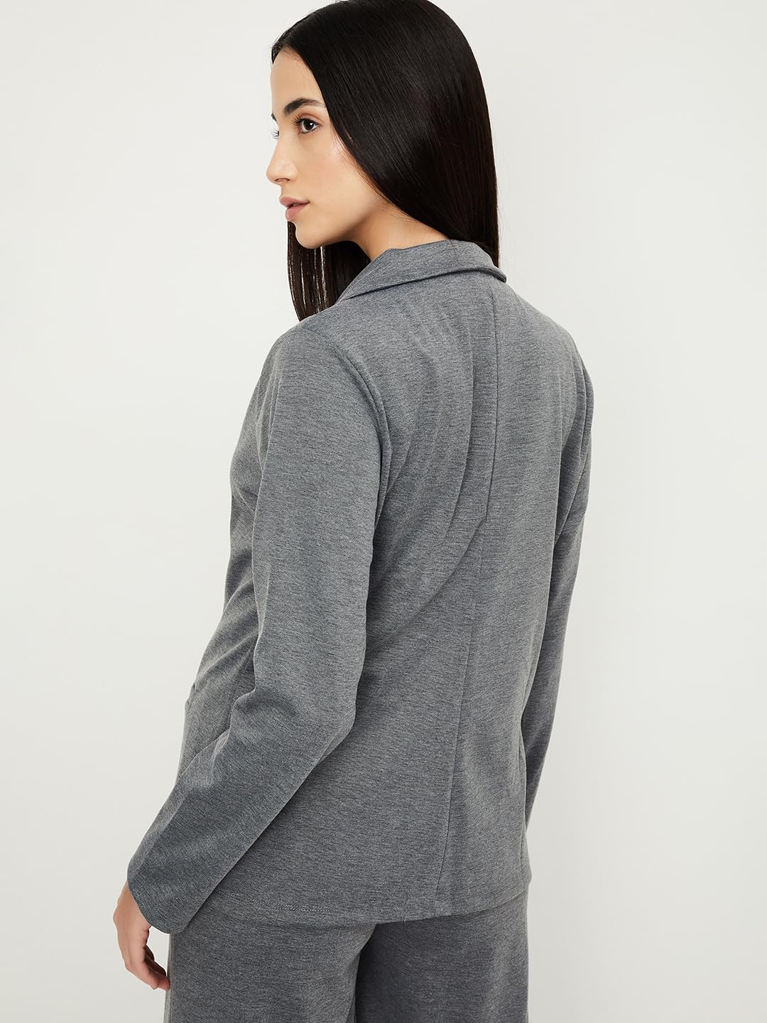 Max Women's Classic Blazer (EM03_Grey Melange_M
