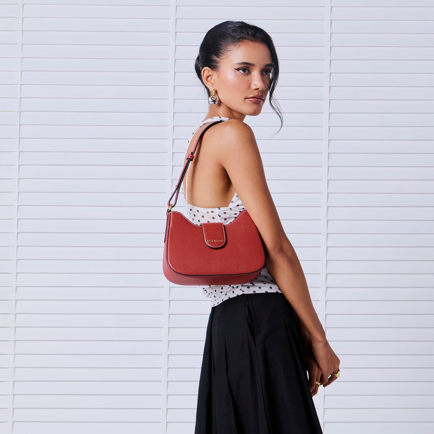 Miraggio Zoya Shoulder Bag For Women | Stylish Structured Shoulder Bag (Red)