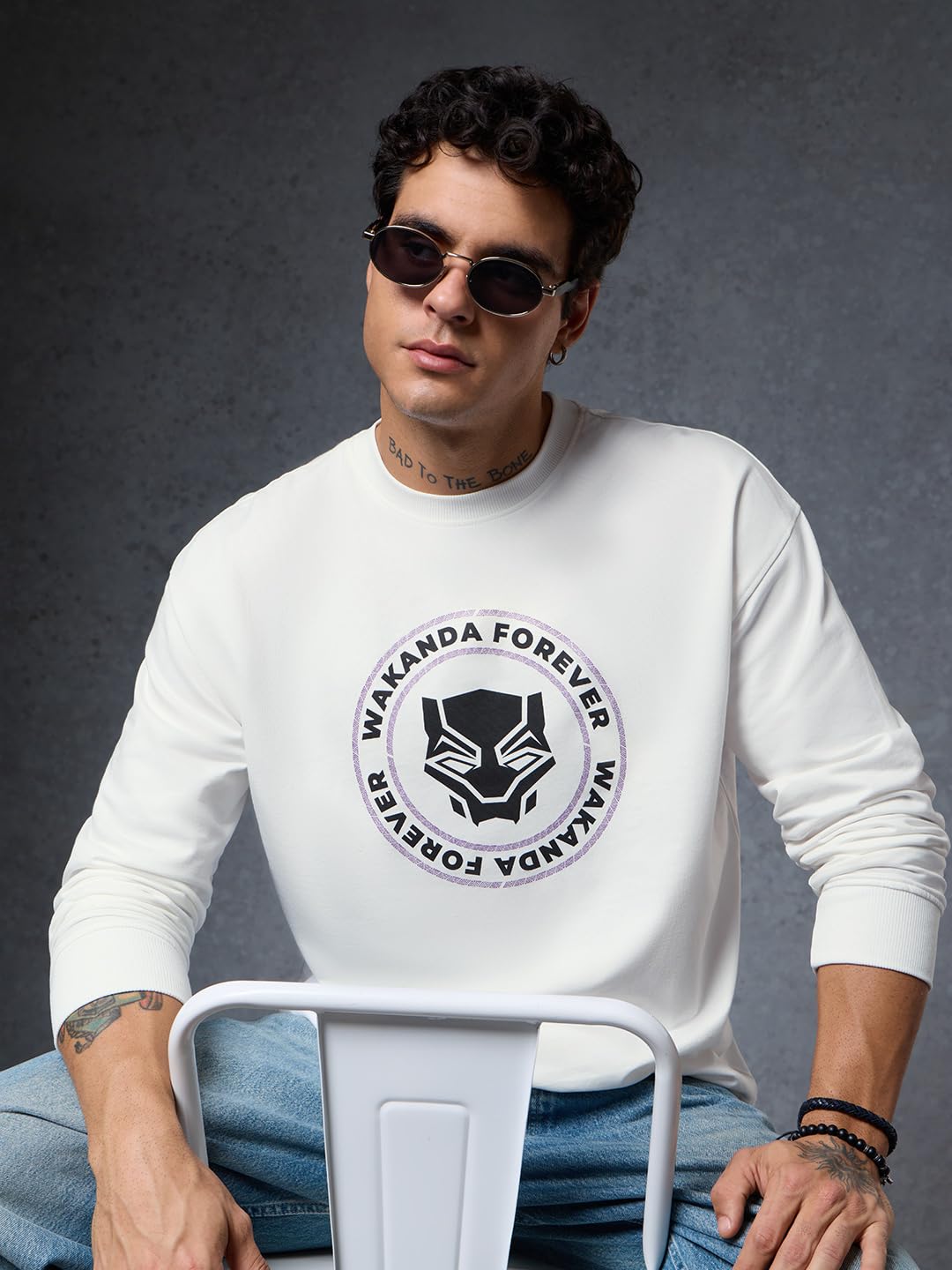 The Souled Store Black Panther: The Warrior Men Oversized Full Sleeve T-Shirts