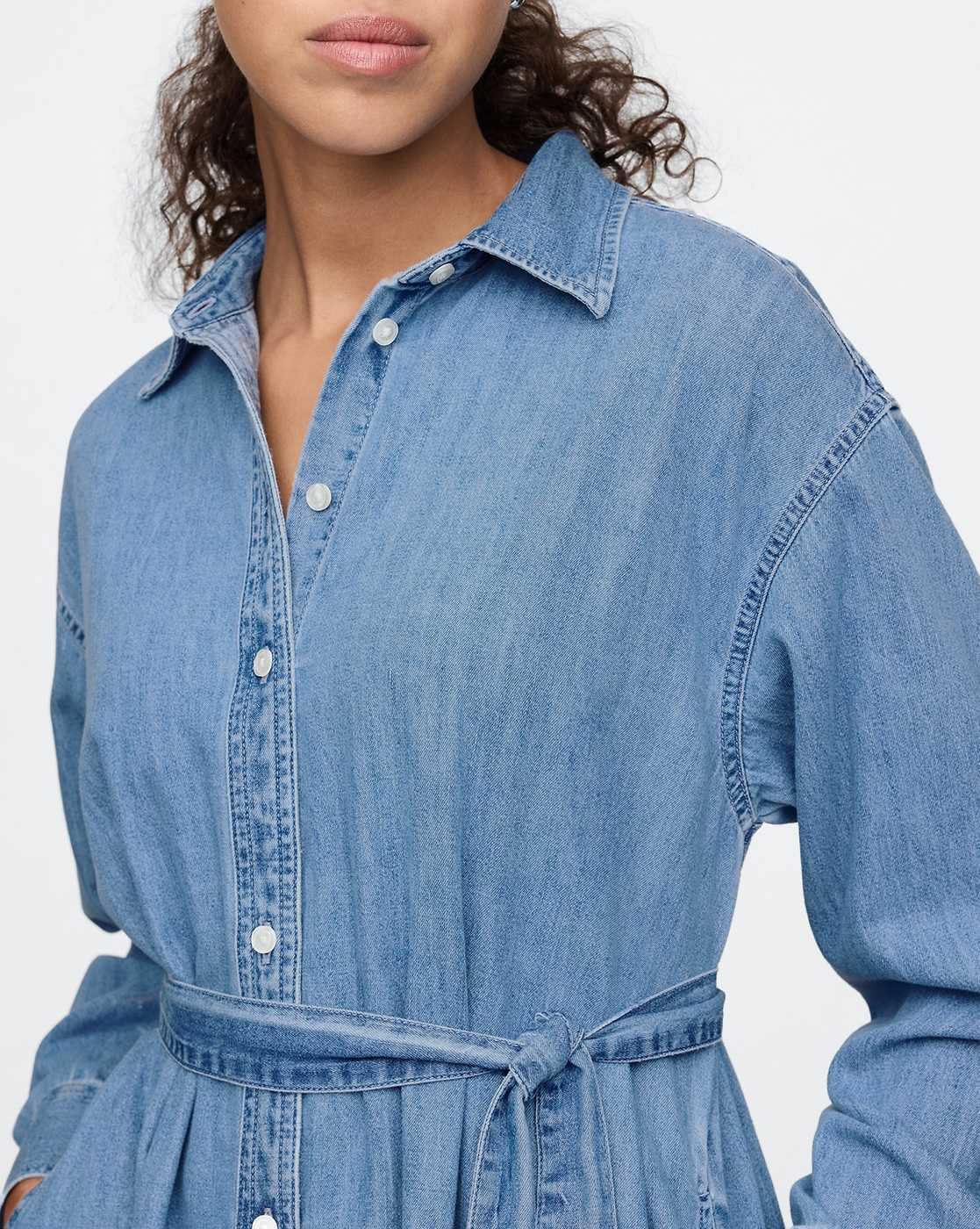 GAP Women's Cotton Classic Above The Knee Casual Dress (442695728_Blue