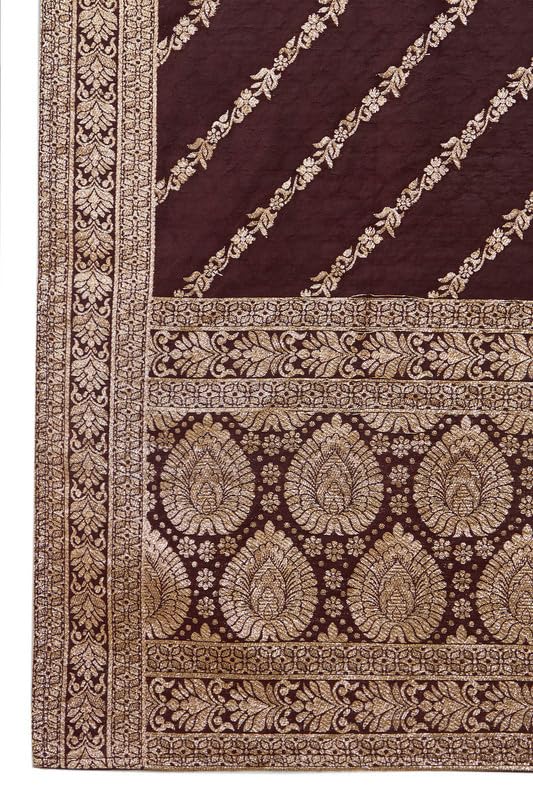 Soch Womens Maroon Silk Suit Set with Zari and Zardosi Embroidery