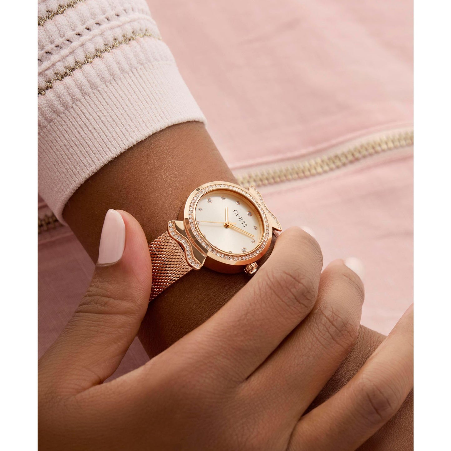 Guess Mermaid White Round Dial Analog Women's Watch - GW0866L3