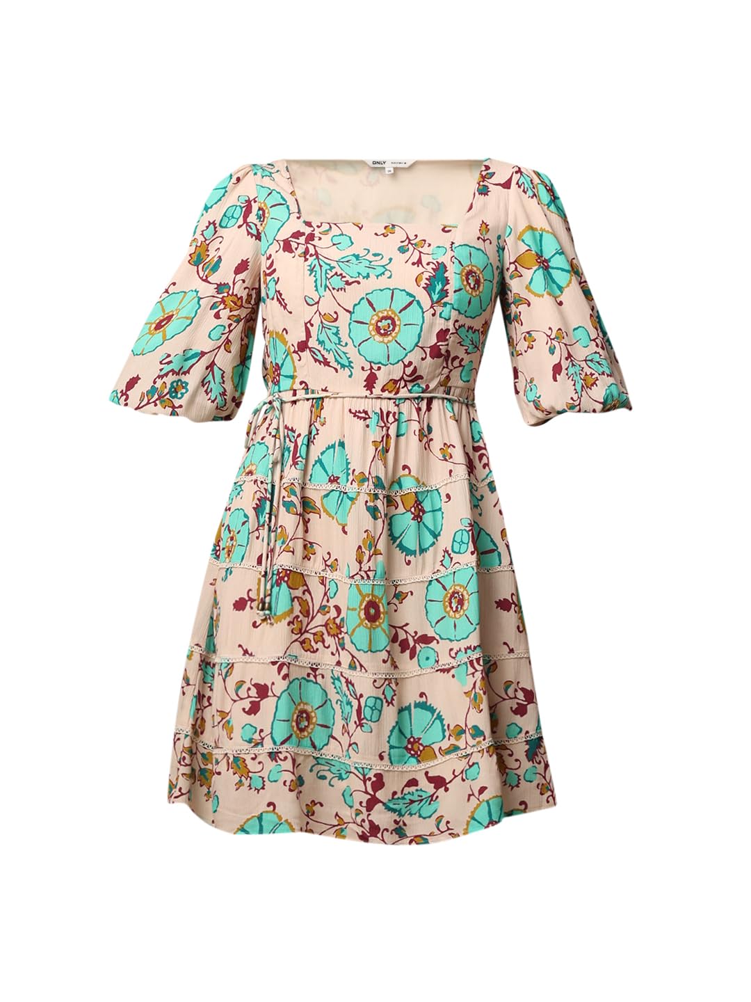 ONLY Women Floral Casual Beige Fit and Flare Dress
