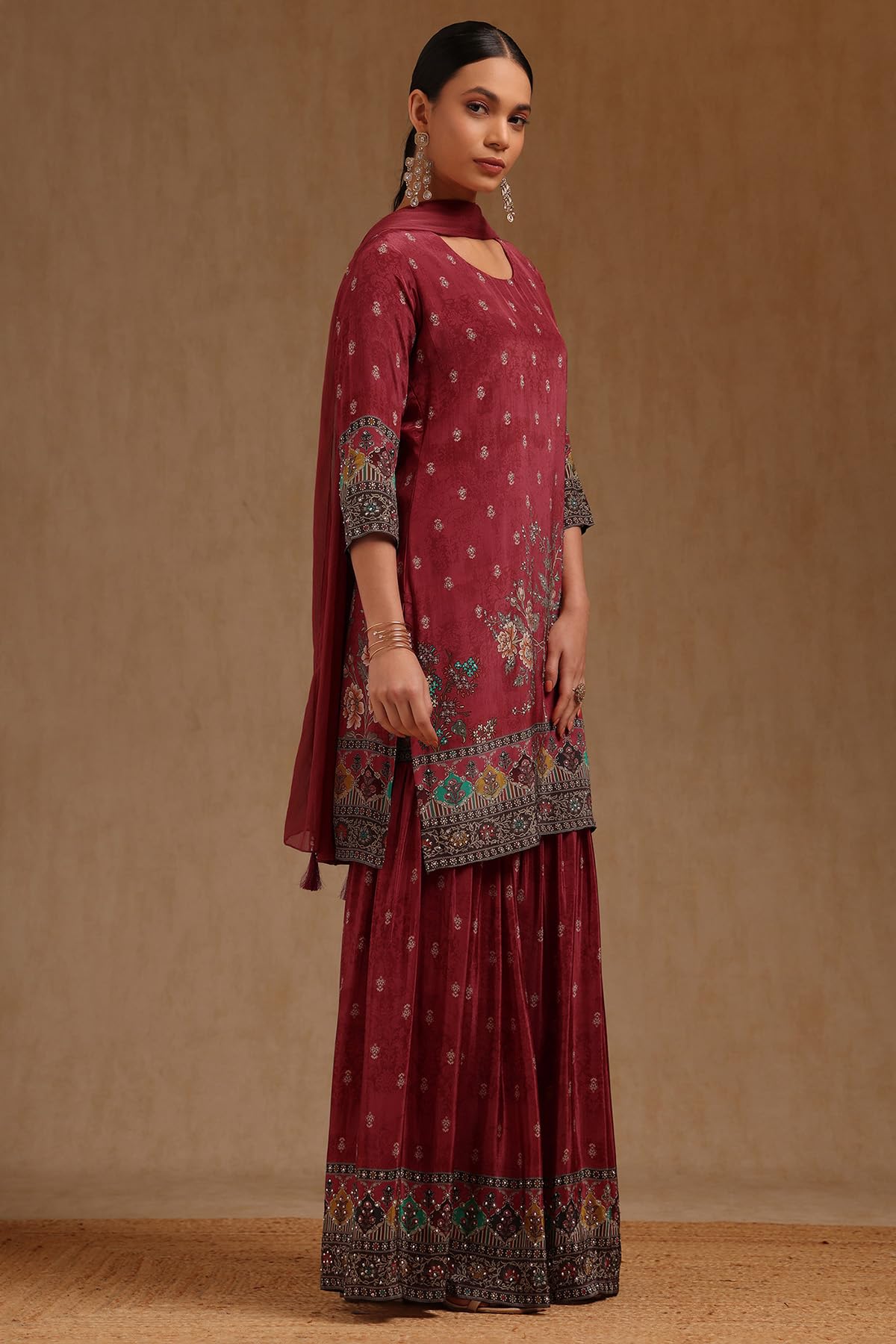 Soch Women's Crepe Salwar Suit Set (EWA5CD22372_Red