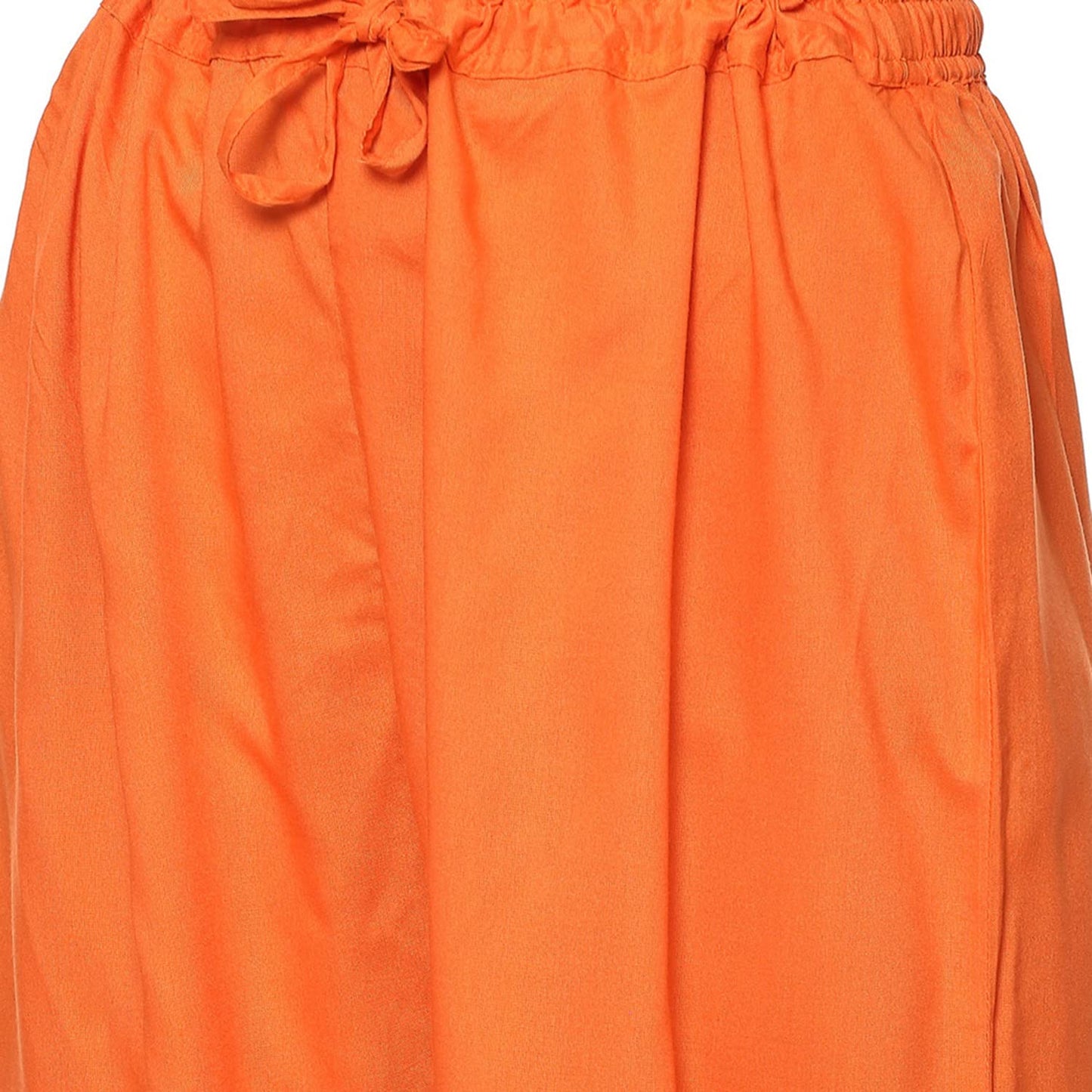 BIBA Silk Blend Women Embroidery Straight Salwar Kurta Dupatta(Skd8105_Orange/Pink_34)