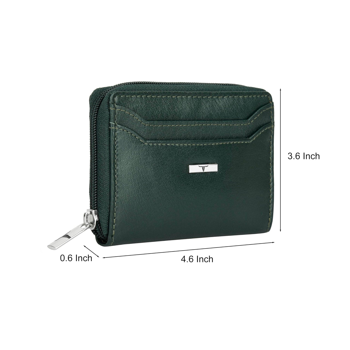 URBAN FOREST Claire Aniline Green Leather Wallet for Women