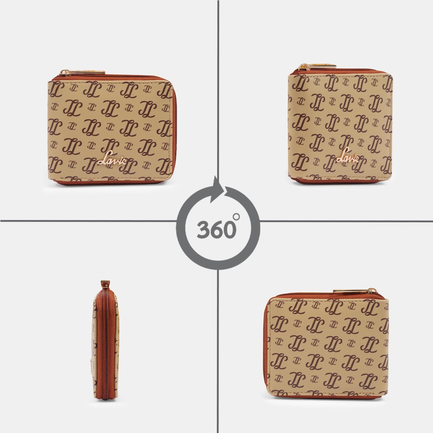 Lavie Women's Sacy Monogram LL Print Small Zip around Wallet | Ladies Purse Handbags