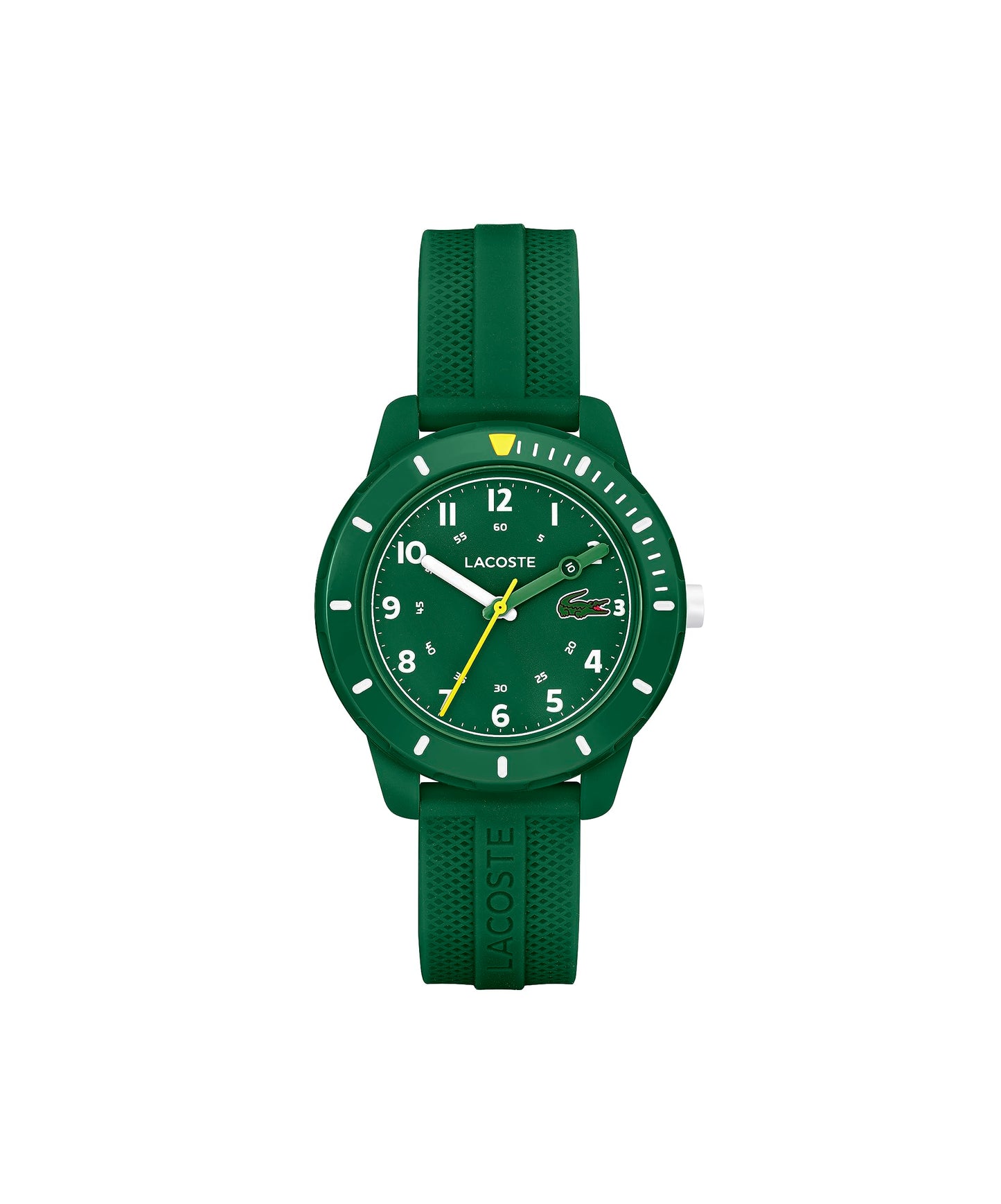 Lacoste Mini Tennis Qtz Basic Green Round Dial Kids Watch|Green Silicone Material|Multi Color Band - 2030055
