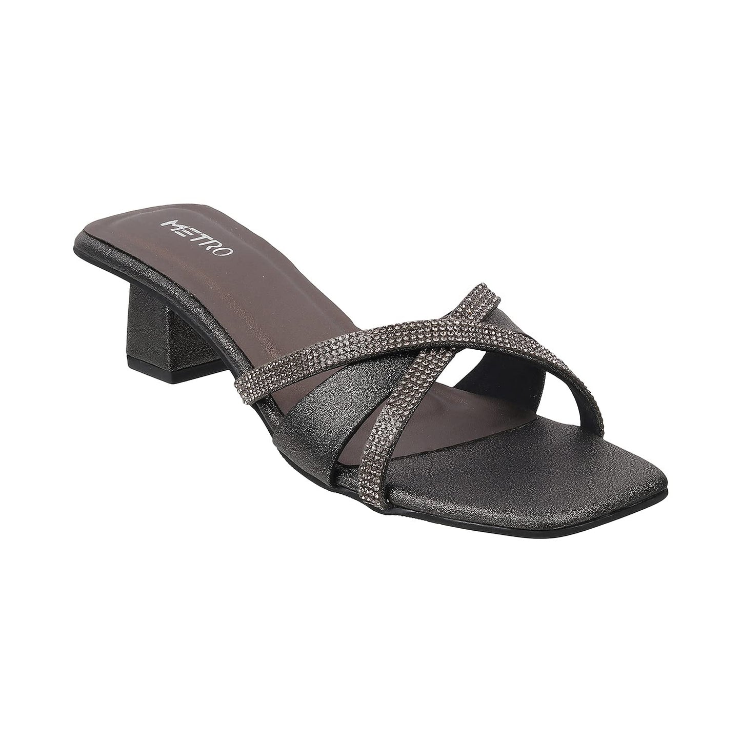 Metro Womens Synthetic Gun Metal Slip Ons - SaumyasStore