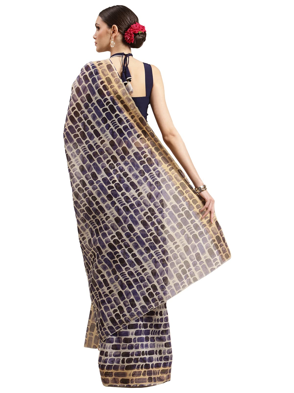 Ahalyaa Women's Purple Chanderi Digital Print Saree (AHSR-UNS-24-FF)