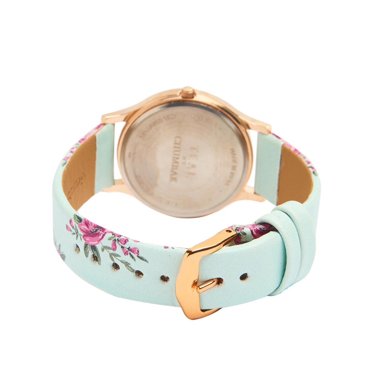 TEAL BY CHUMBAK Round Dial Analog Watch for Women|Jungle Flowers Collection| Printed Vegan Leather Strap|Gifts for Women/Girls/Ladies |Stylish Fashion Watch for Casual/Work