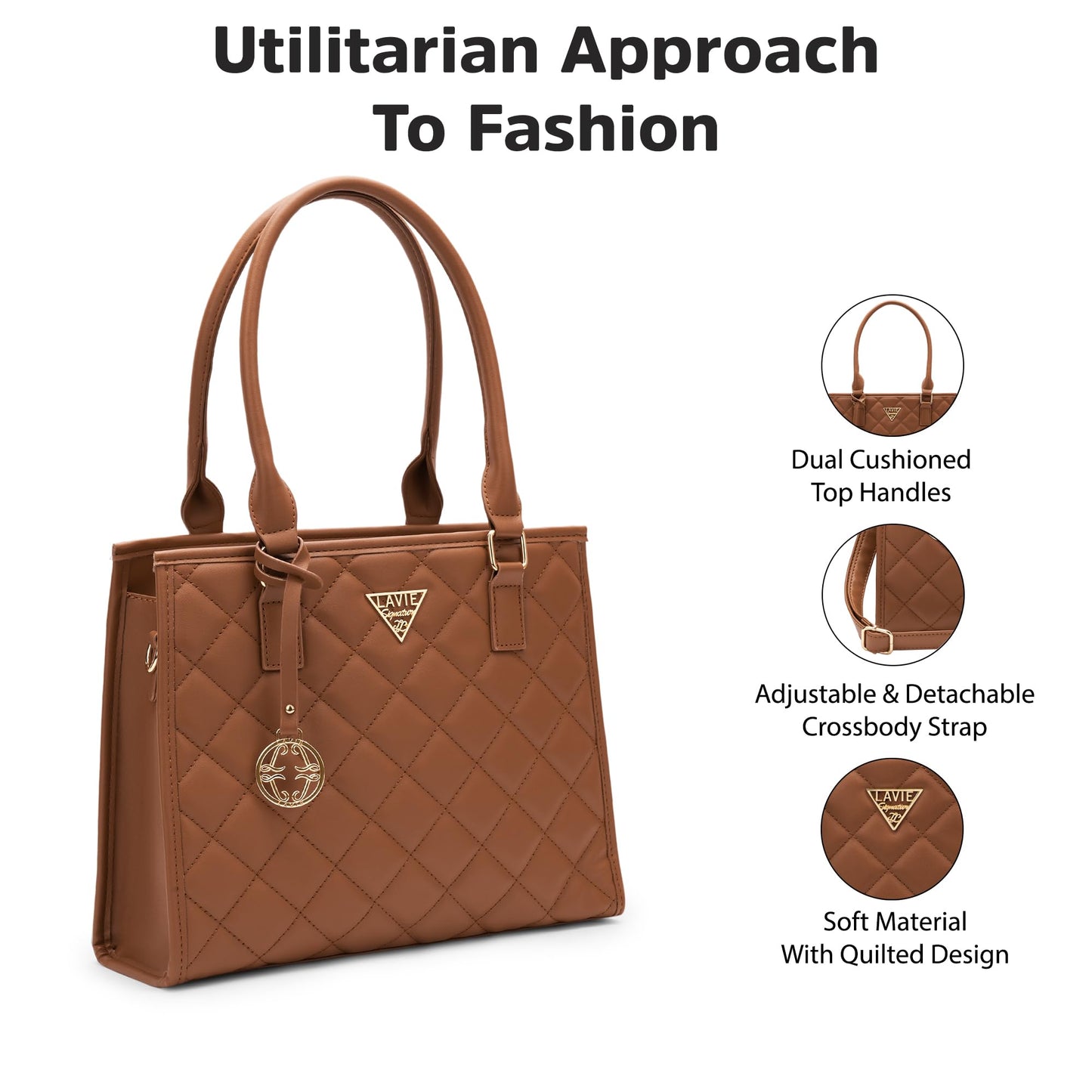 Lavie Signature Women's California Satchel Handbag for Women | Satchel Bag for Work | Ladies purse | Stylish Shoulder Bag | Gift For Women