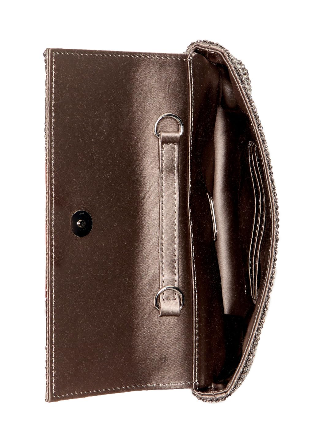 GUESS Silver Embellished Zalina Flap Clutch